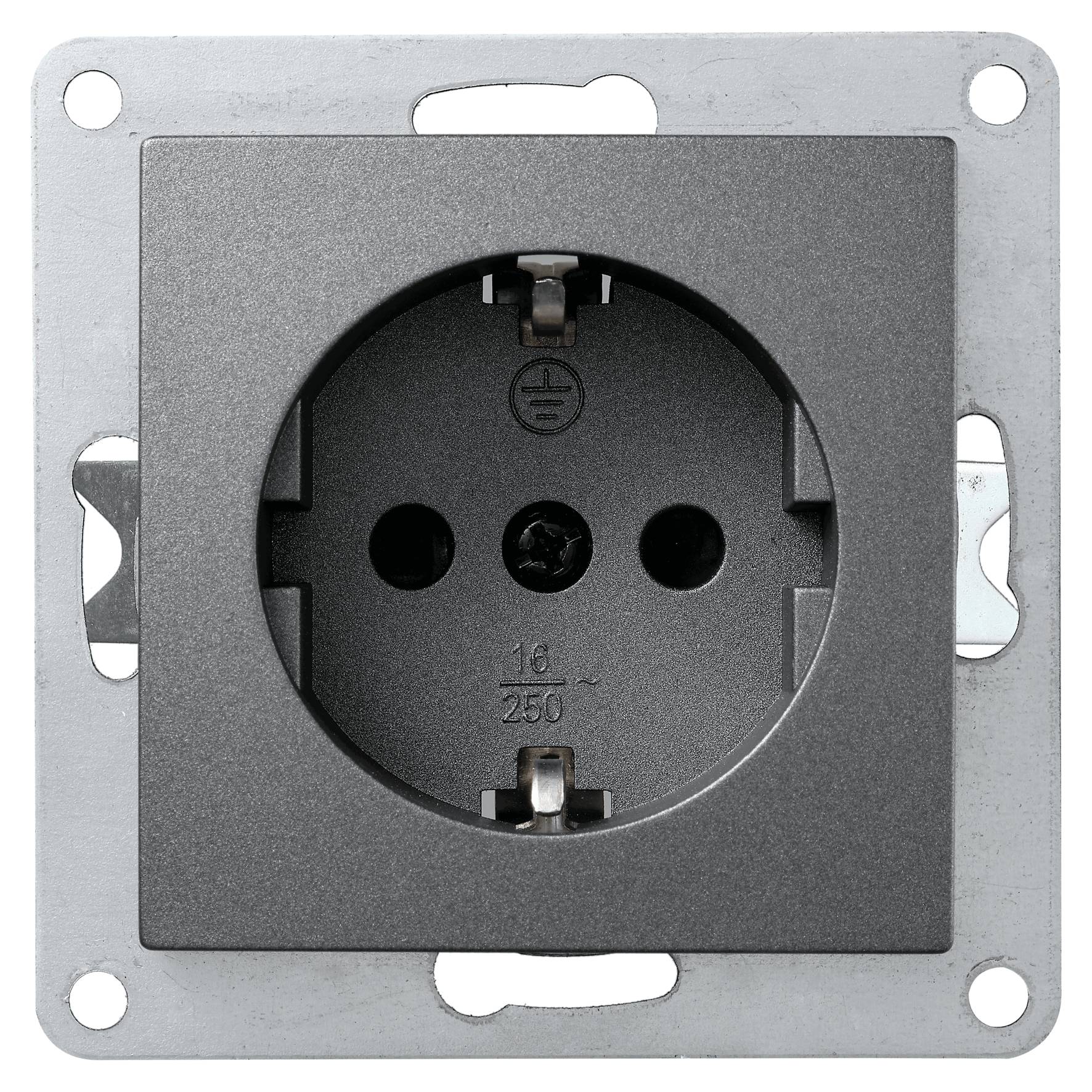 Schutzkontakt-Steckdose McPower "Flair", 250V~/16A, Steckanschluss, anthrazit