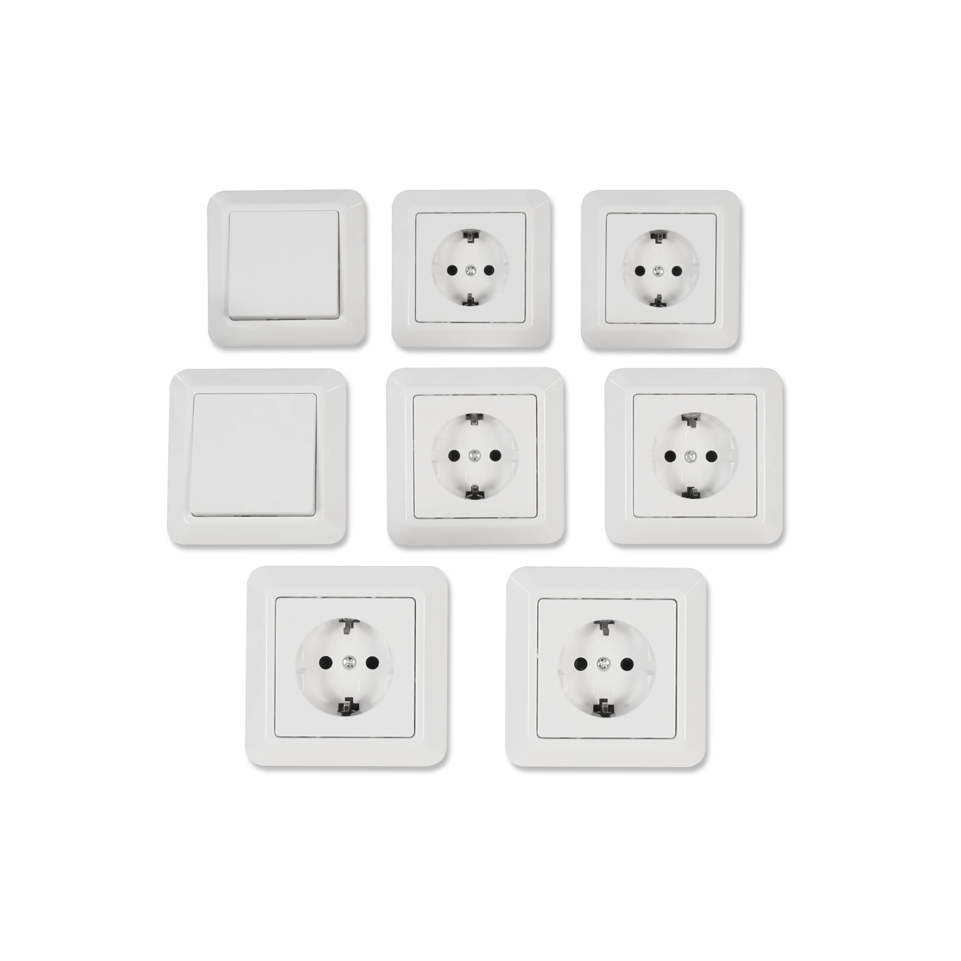 Schalter und Steckdosen Set McPower Cup "Einsteiger", 16-teilig, weiß