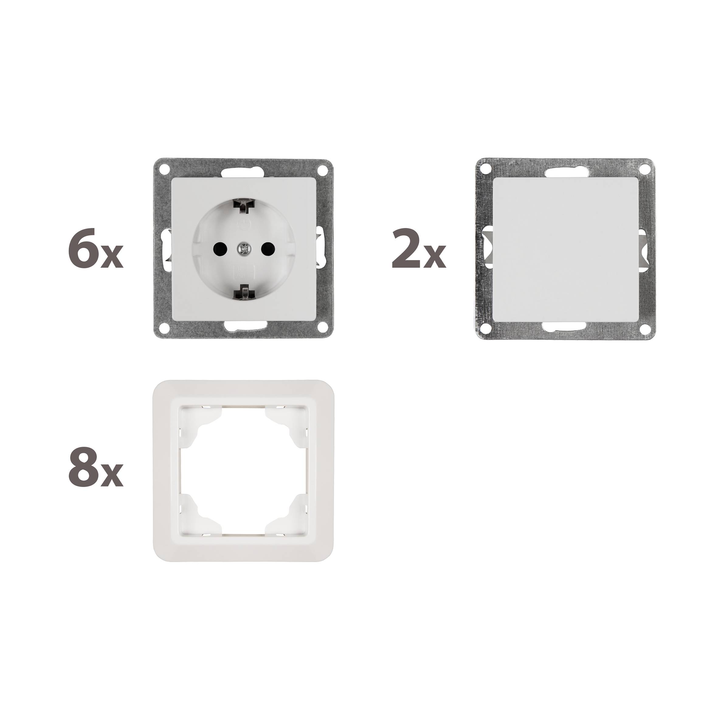 Schalter und Steckdosen Set McPower Cup "Einsteiger", 16-teilig, weiß