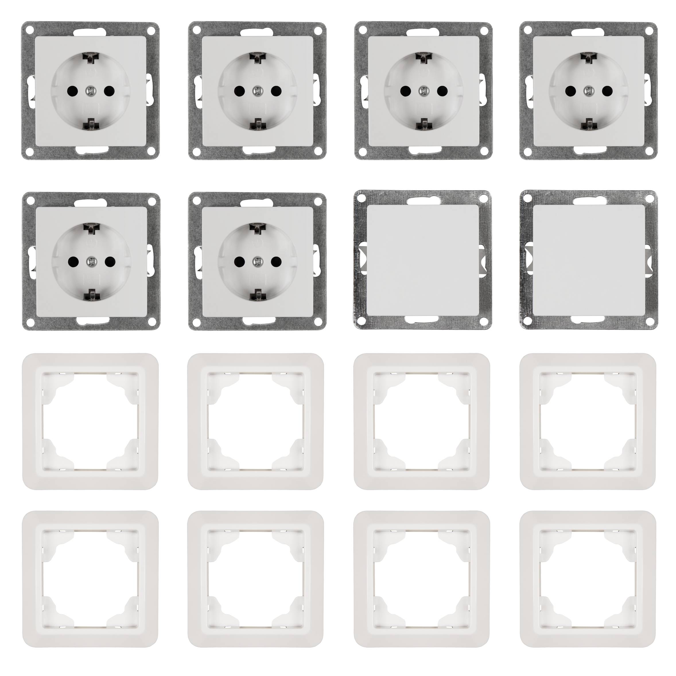 Schalter und Steckdosen Set McPower Cup "Einsteiger", 16-teilig, weiß