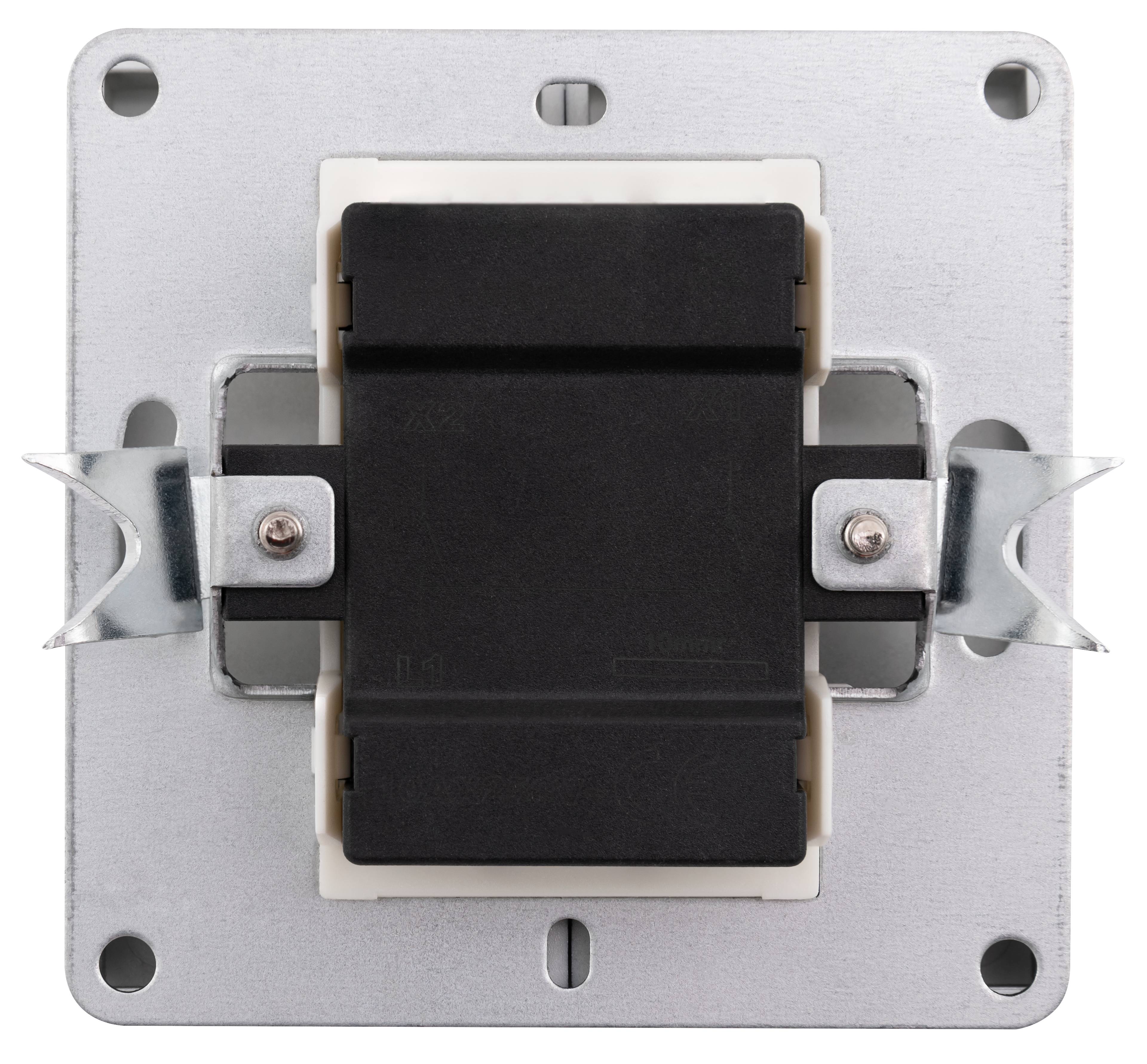 Serien-Schalter McPower "Shallow" 2-fach, 250V~/10A, Steckanschluss, anthrazit