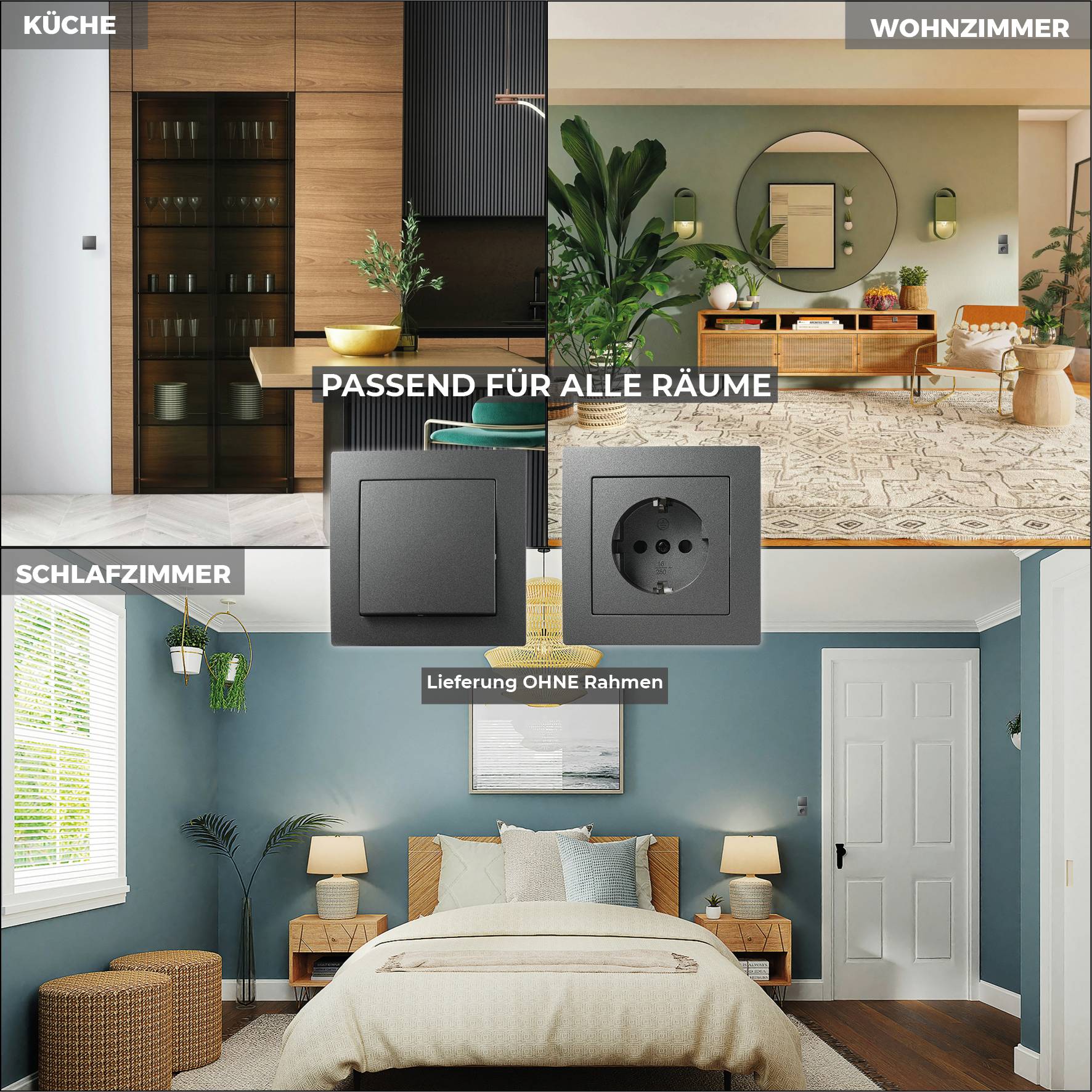 Blindabdeckung / Blende McPower "Flair" anthrazit