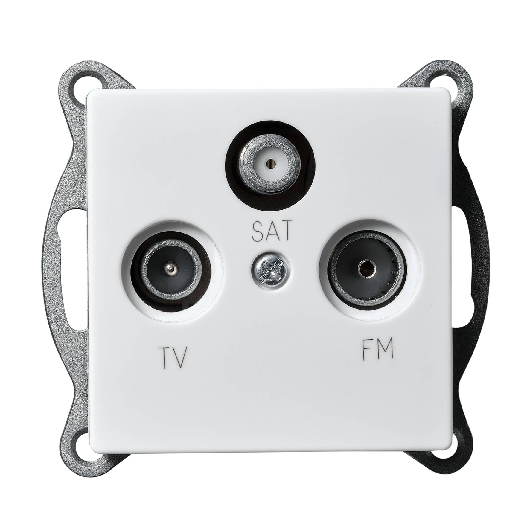 Antennendose McPower "Cup" für TV, Radio und Sat, UP, weiß