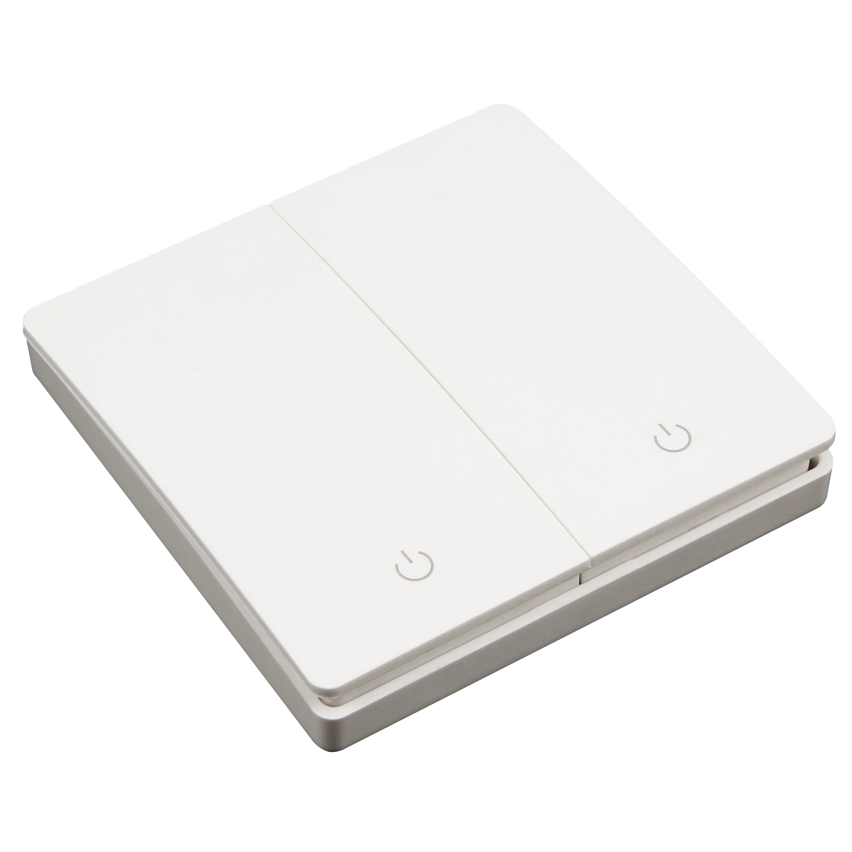 Funk-Wandtaster McPower "Kinetic" 2-fach, IP66, Funktion ohne Batterie, max 200m