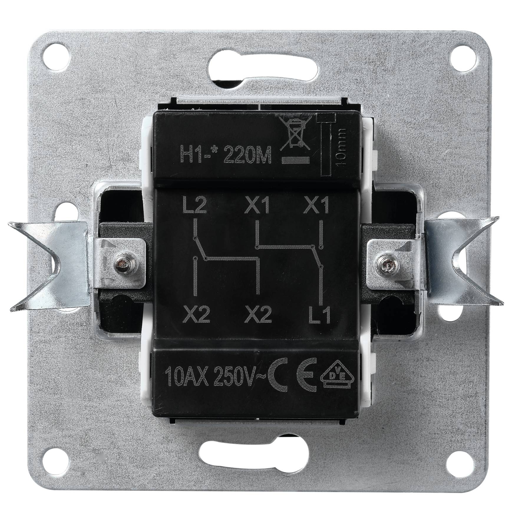 Wechselschalter McPower "Flair" 2-fach, 250V~/10A, UP, anthrazit