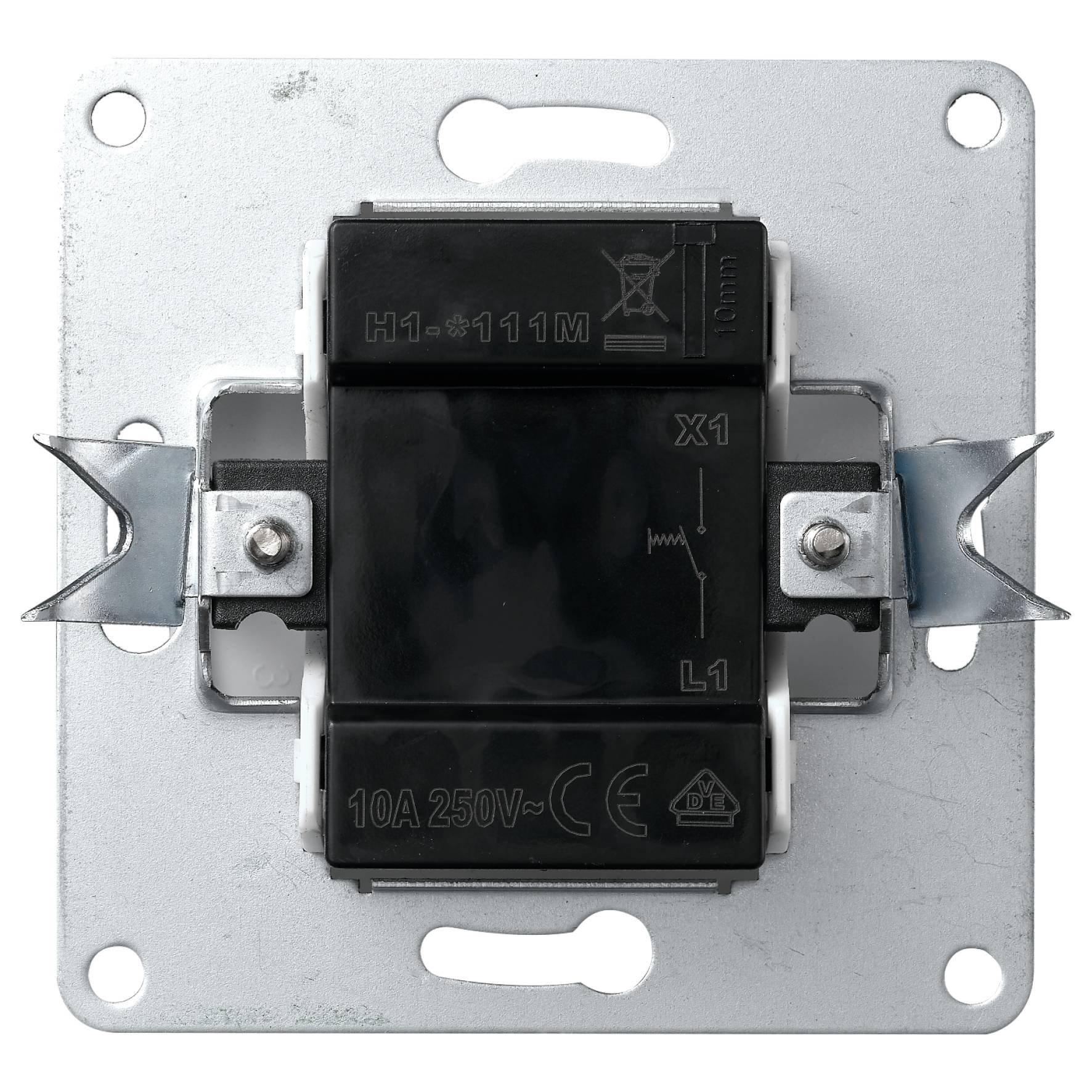 Taster McPower "Flair" mit Namensschild, 250V~/10A, UP, weiß