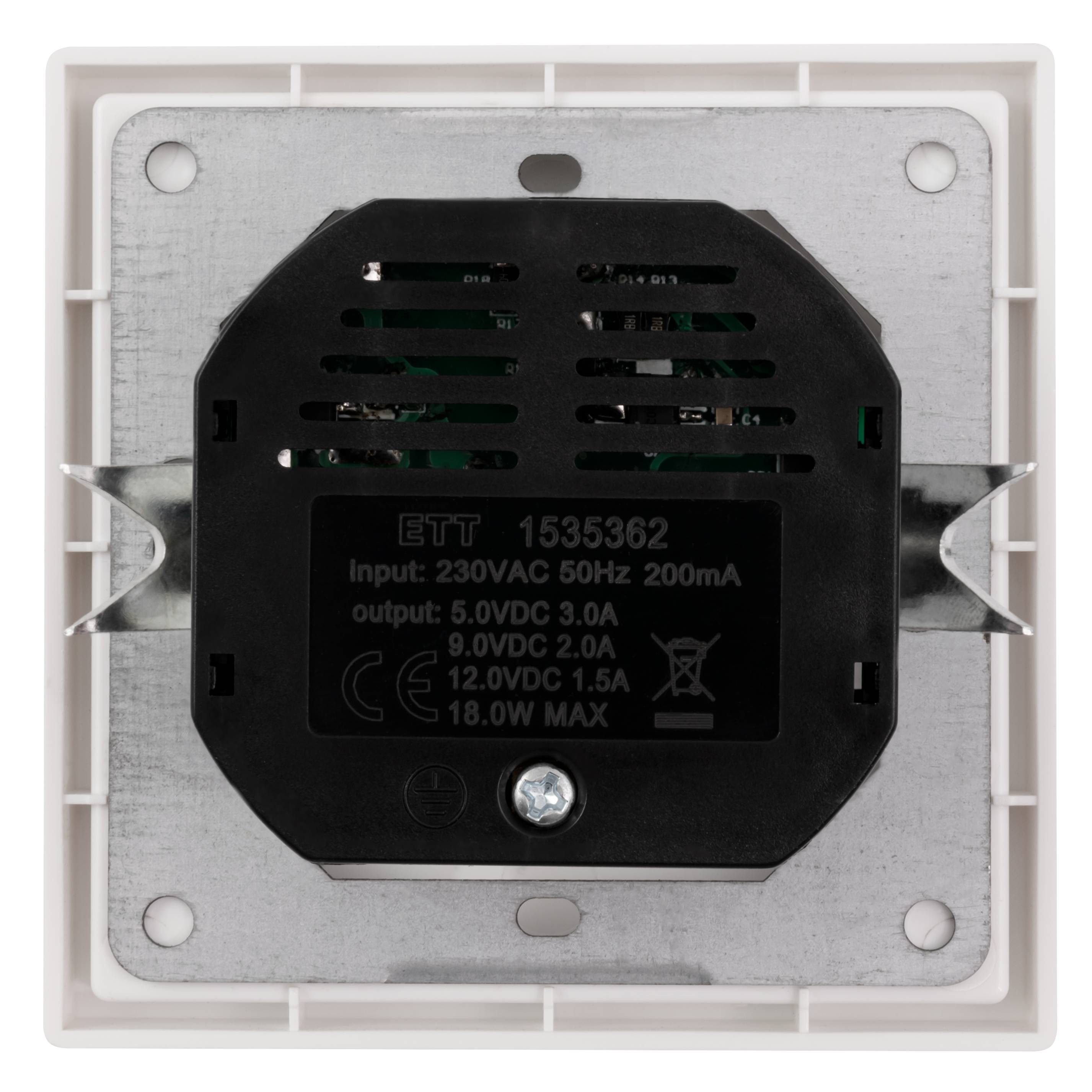 Schutzkontakt-Steckdose McPower "Shallow" 1x USB-C - 18W Quickcharge - 1x USB-A