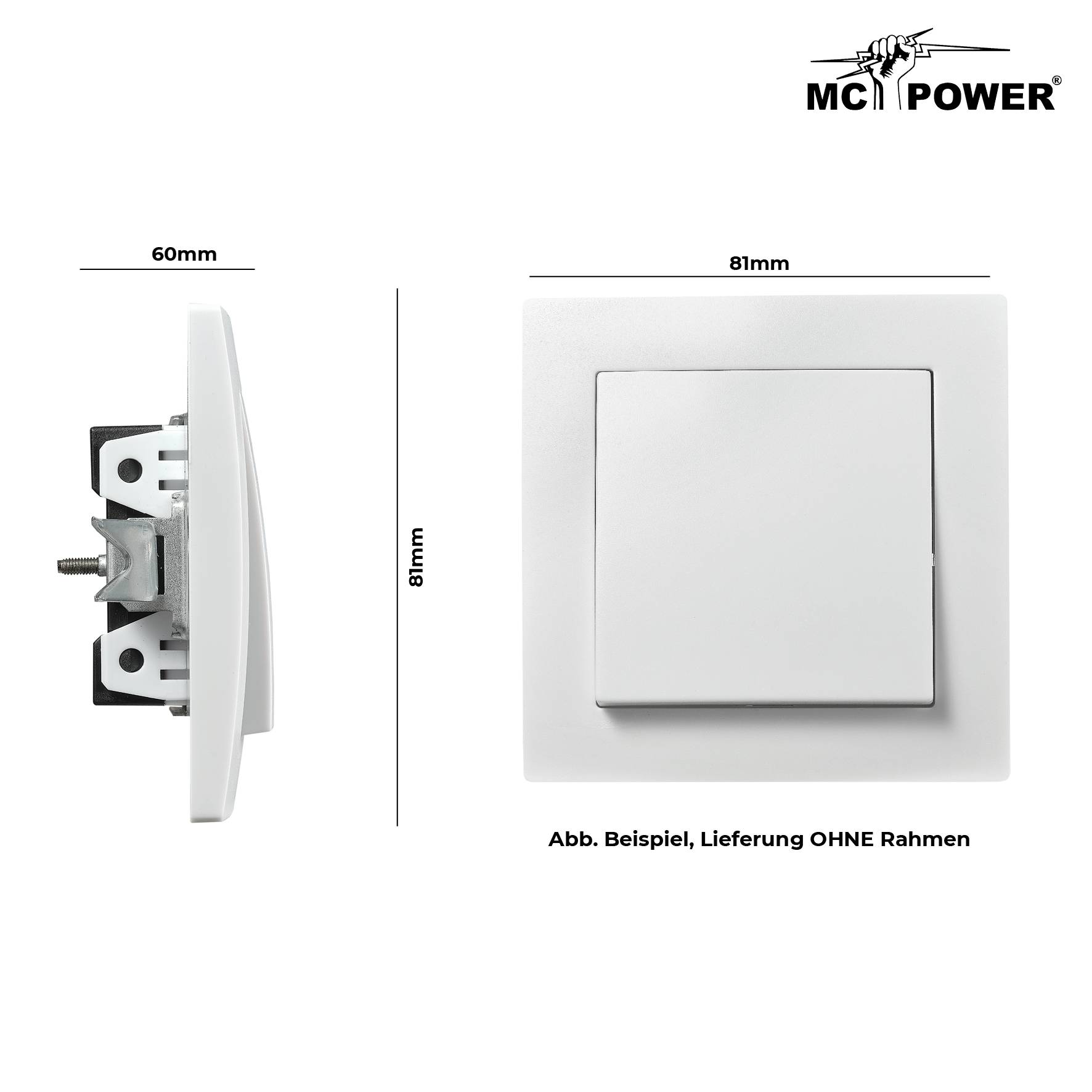 Taster McPower "Flair", 250V~/10A, UP, weiß