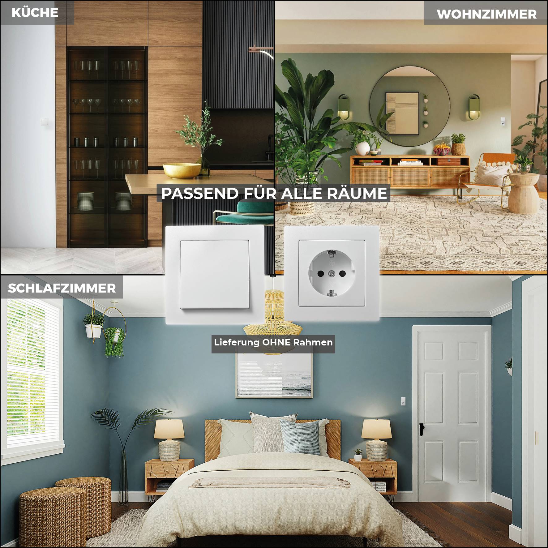 Taster McPower "Flair", 250V~/10A, UP, weiß