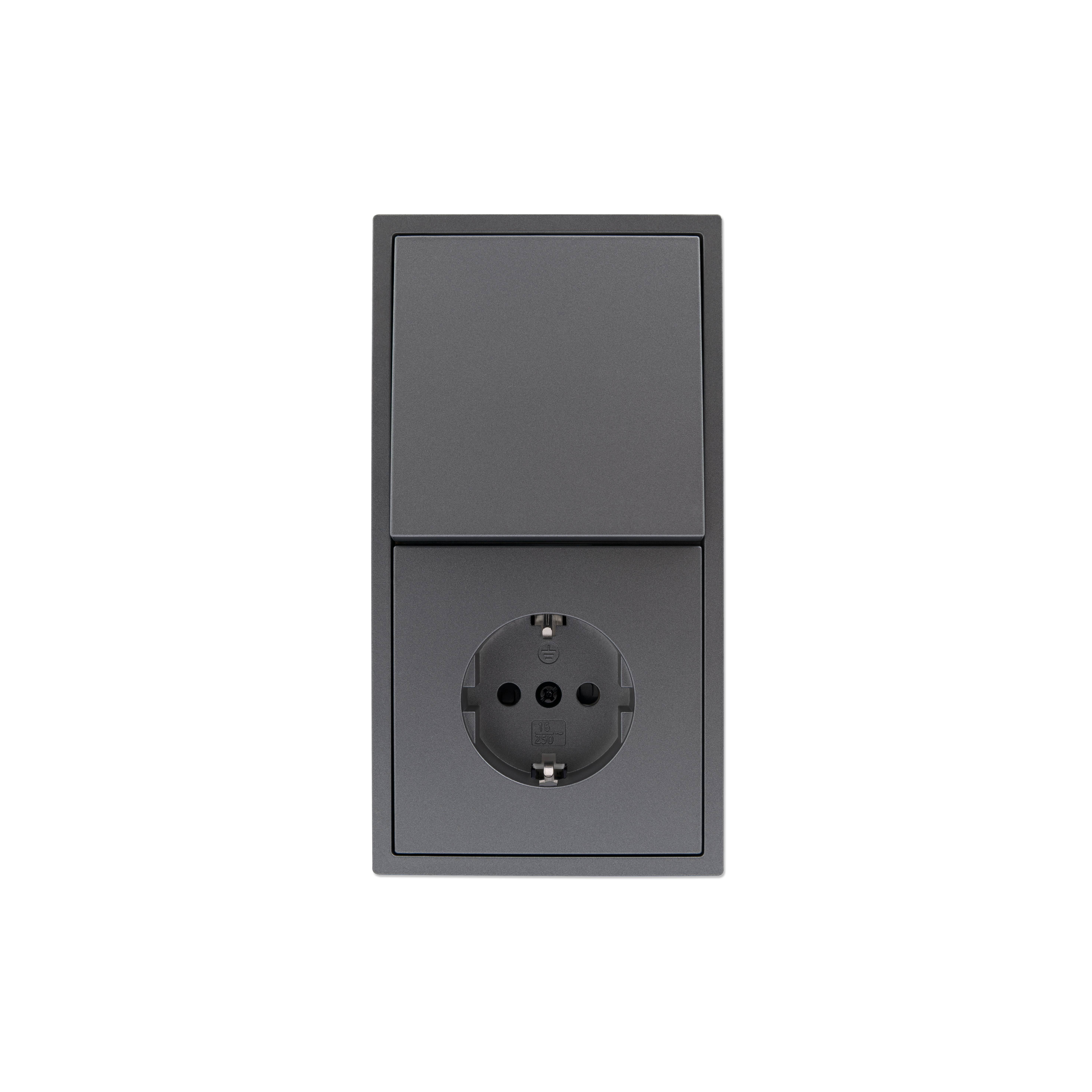 Schalter und Steckdosen Set McPower Shallow "Tür 2-fach Profi" 3-teilig, Steckanschluss