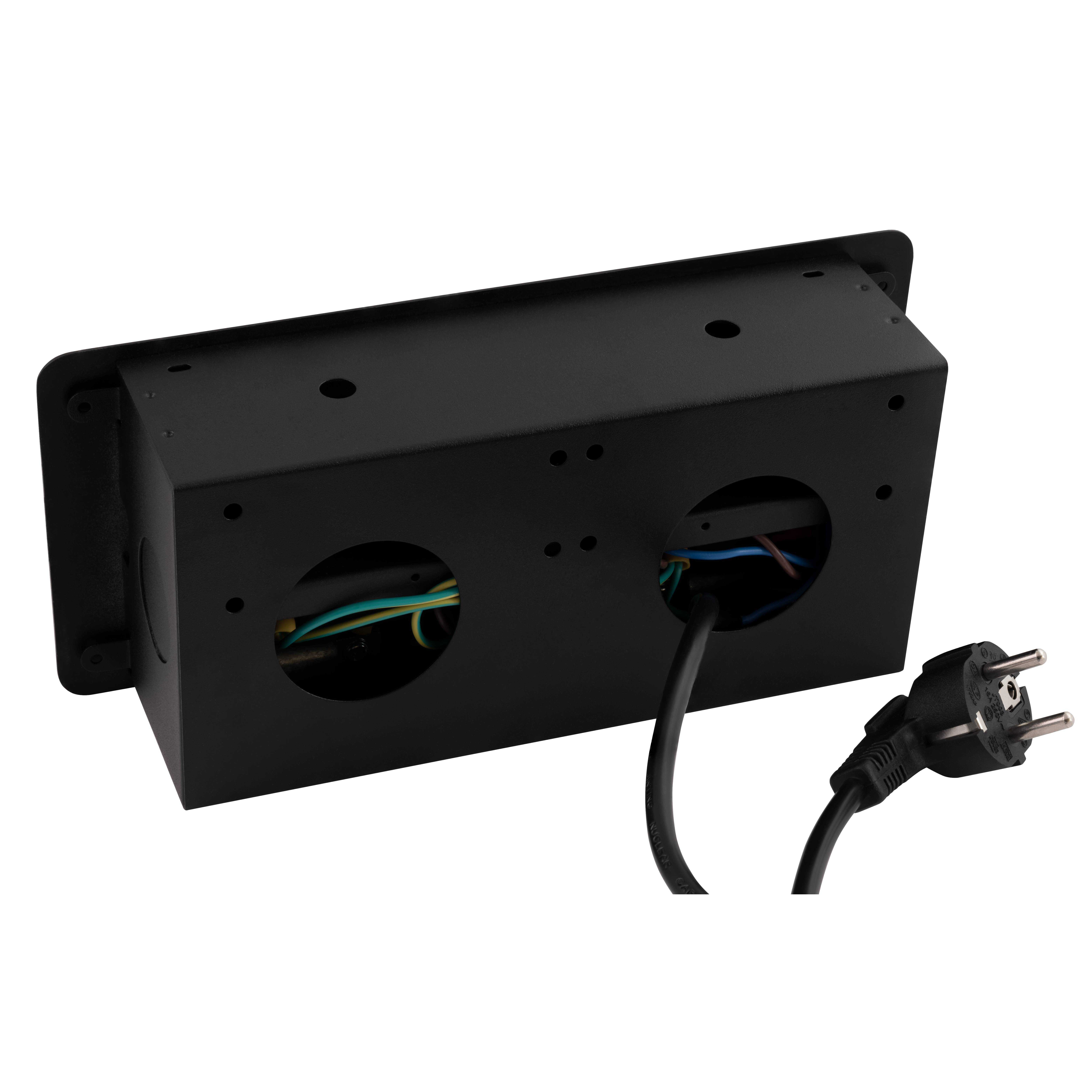 Tisch-Einbausteckdose McPower "TS-03S" 3x Steckdose, 1,8m Kabel, 267x120x68mm