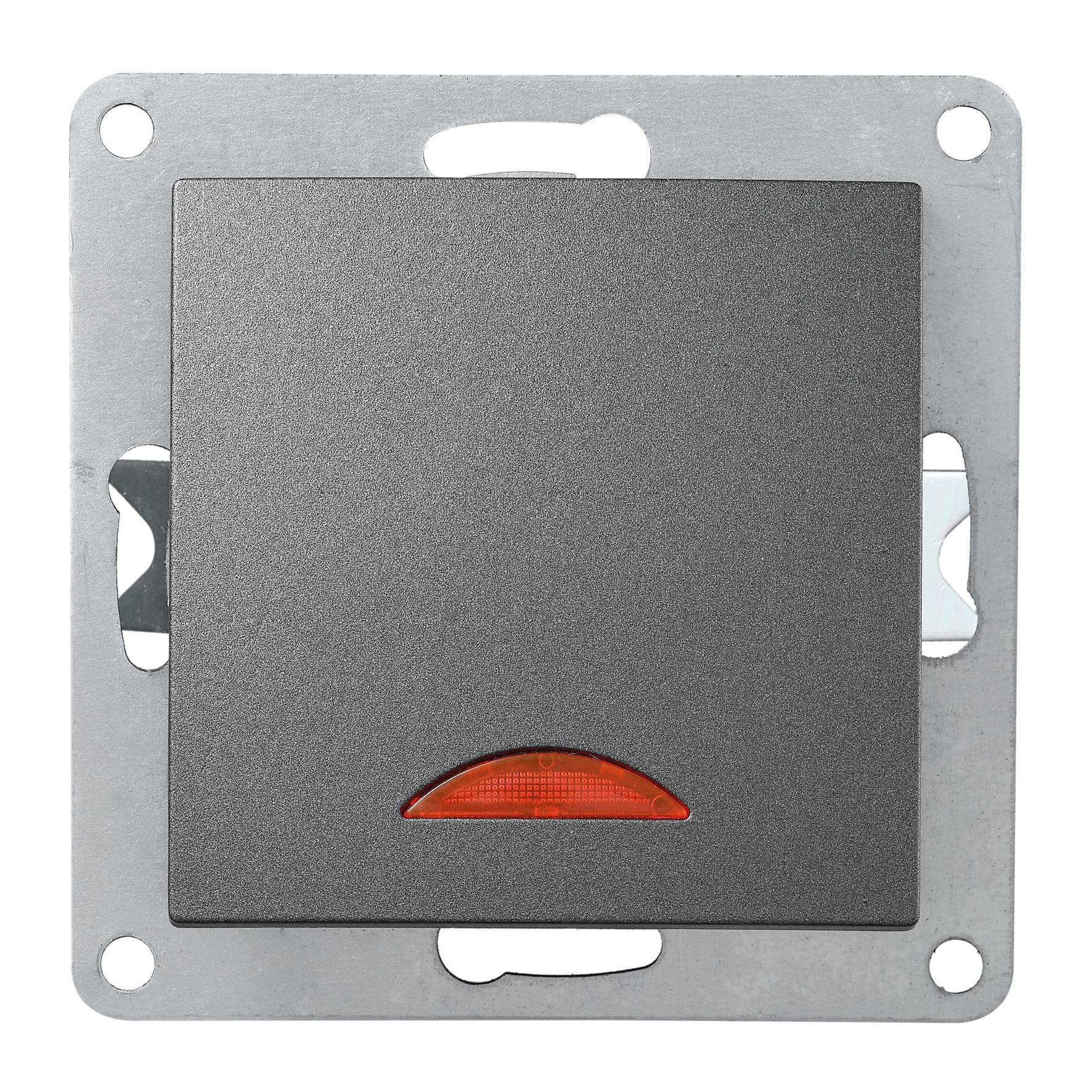 Schalter McPower "Flair", 250V~/10A, UP, anthrazit mit Orientierungsleuchte