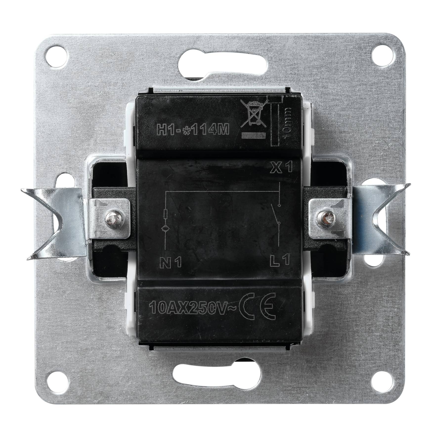 Schalter McPower "Flair", 250V~/10A, UP, anthrazit mit Orientierungsleuchte