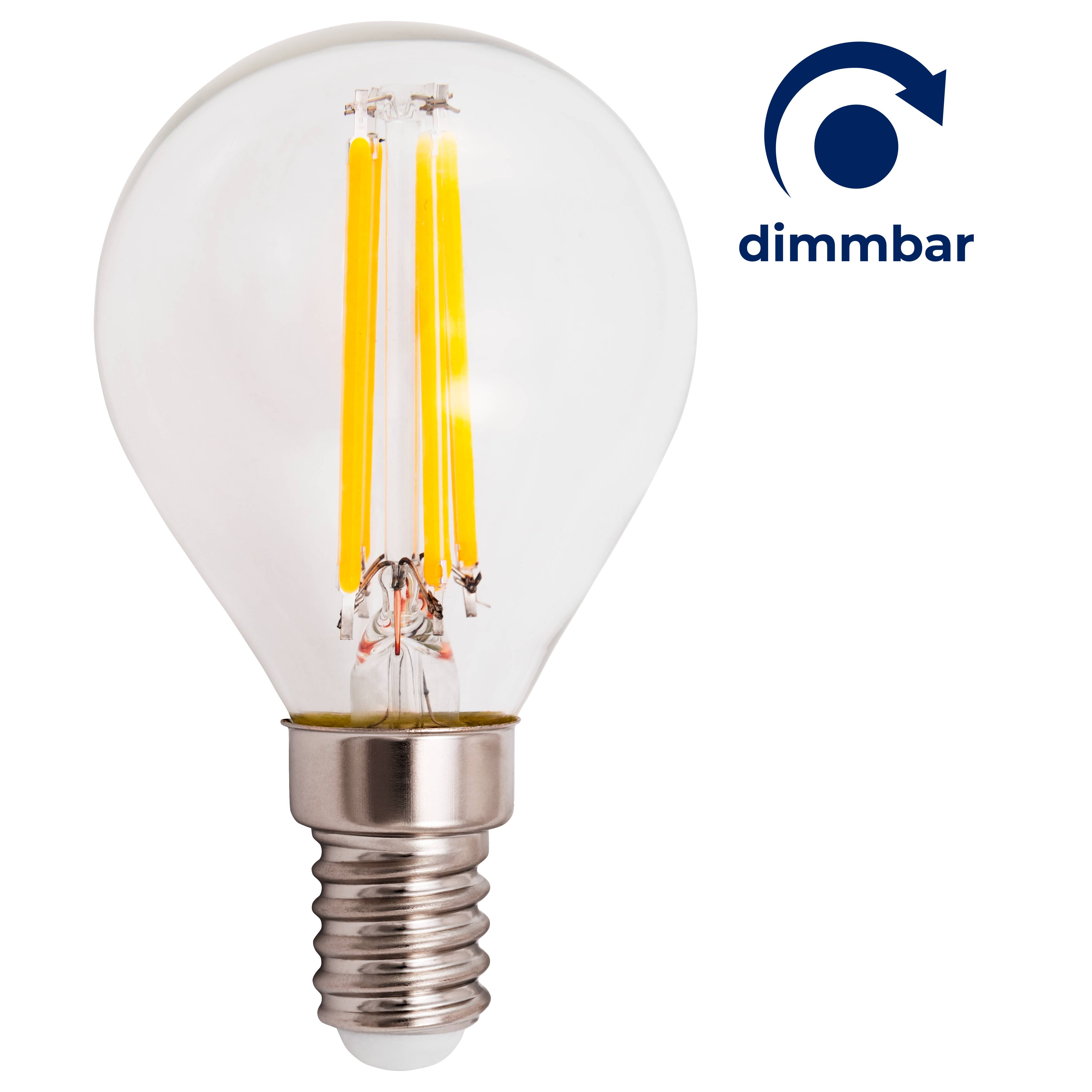 LED Filament Tropfenlampe McShine "Filed" E14, 6W, 600lm, warmweiß, dimmbar