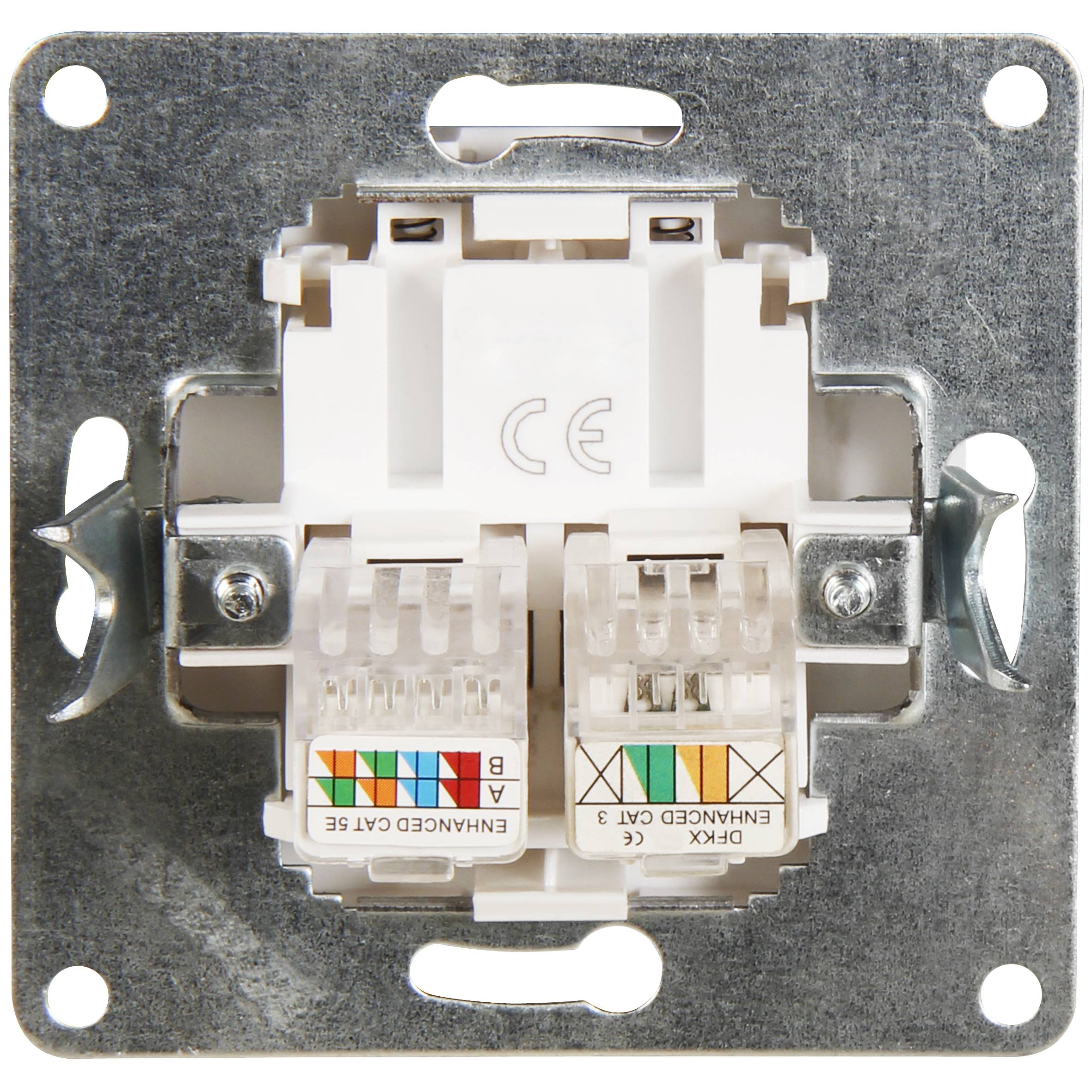 RJ45 + RJ11 Dose McPower "Flair" für ISDN, Cat, UP, weiß