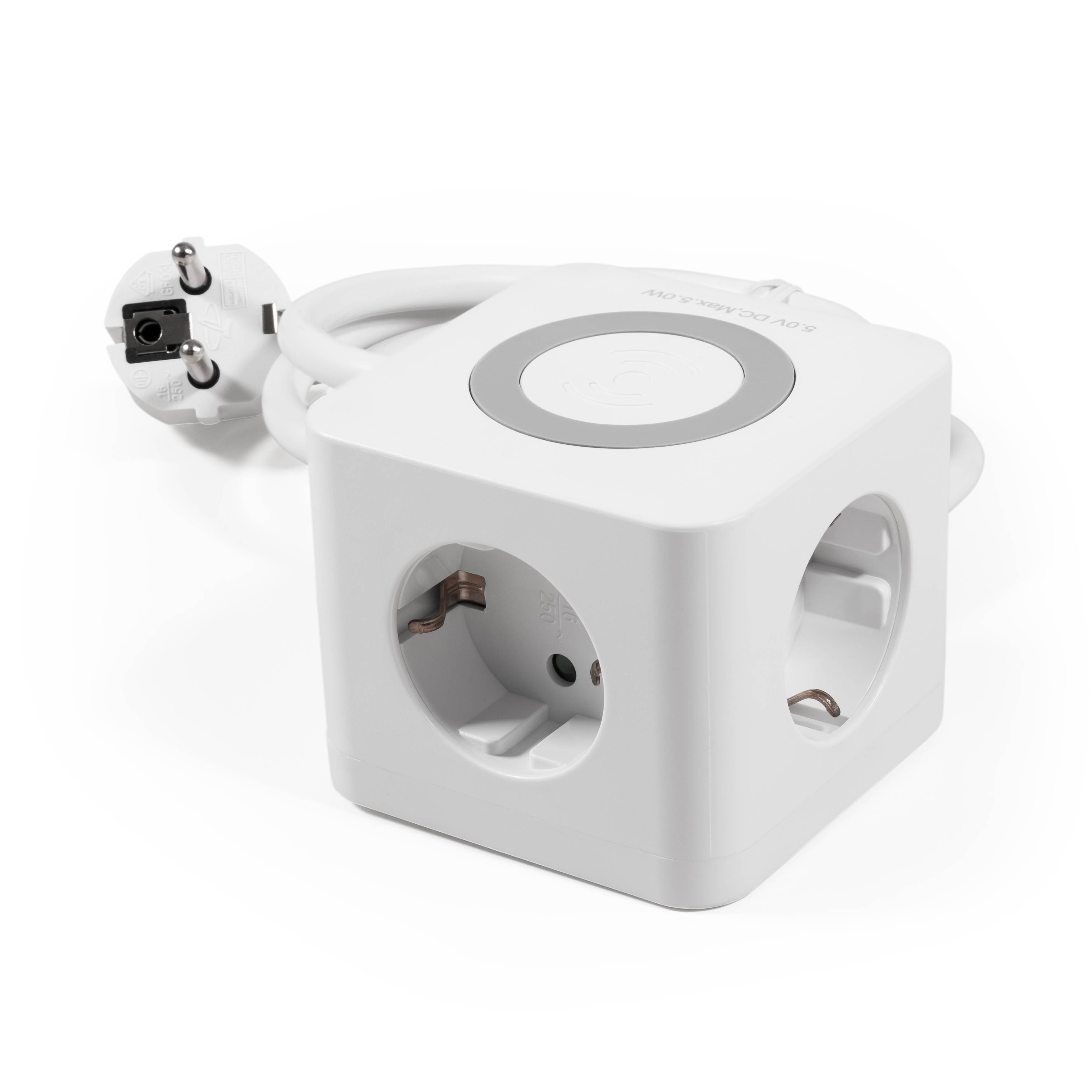 Tischsteckdose McPower "BW-03" 3x Steckdose, 2xUSB-A, 1xUSB-C, QI aufladen