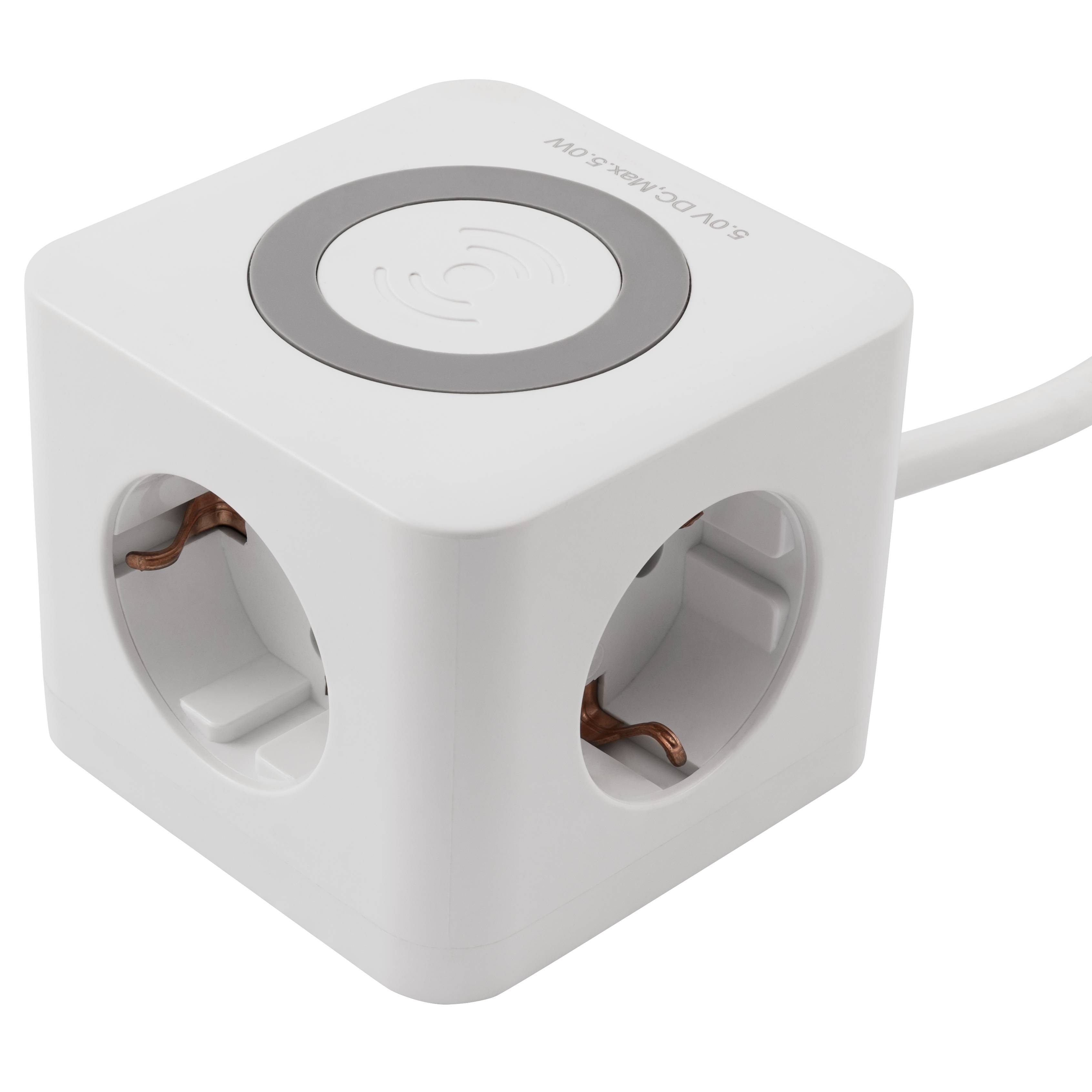 Tischsteckdose McPower "BW-03" 3x Steckdose, 2xUSB-A, 1xUSB-C, QI aufladen