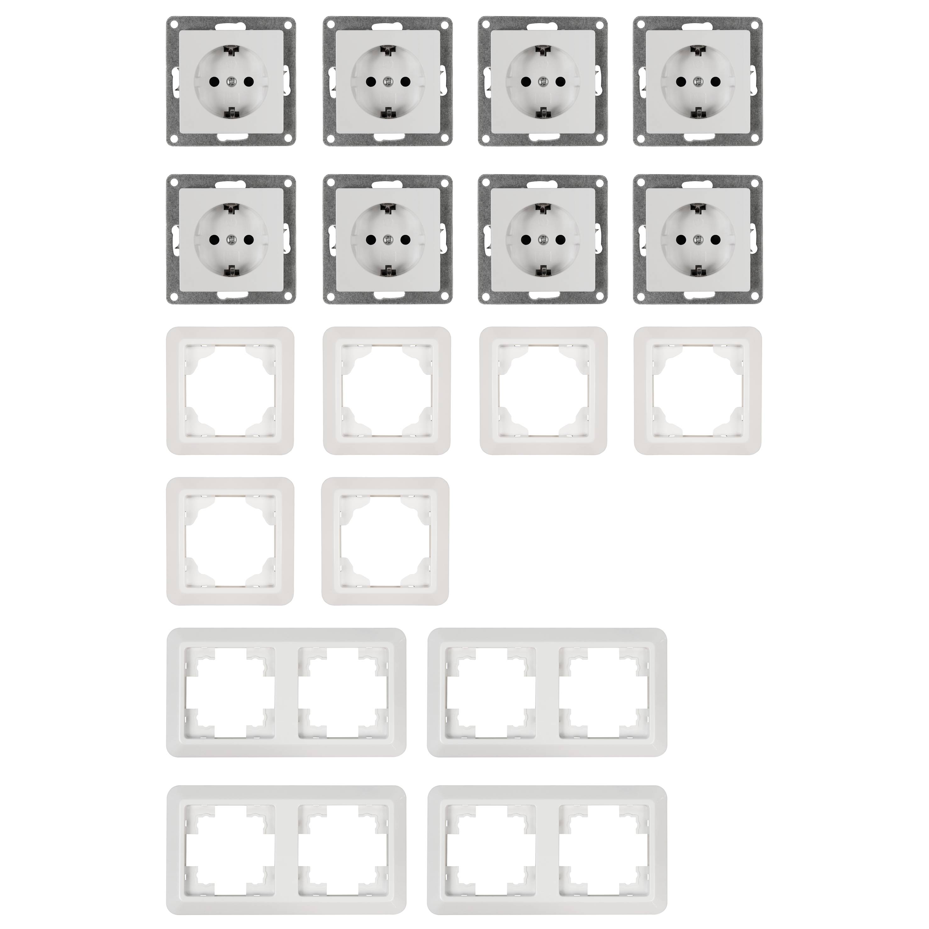 Schalter und Steckdosen Set McPower Cup "Standard", 20-teilig, weiß
