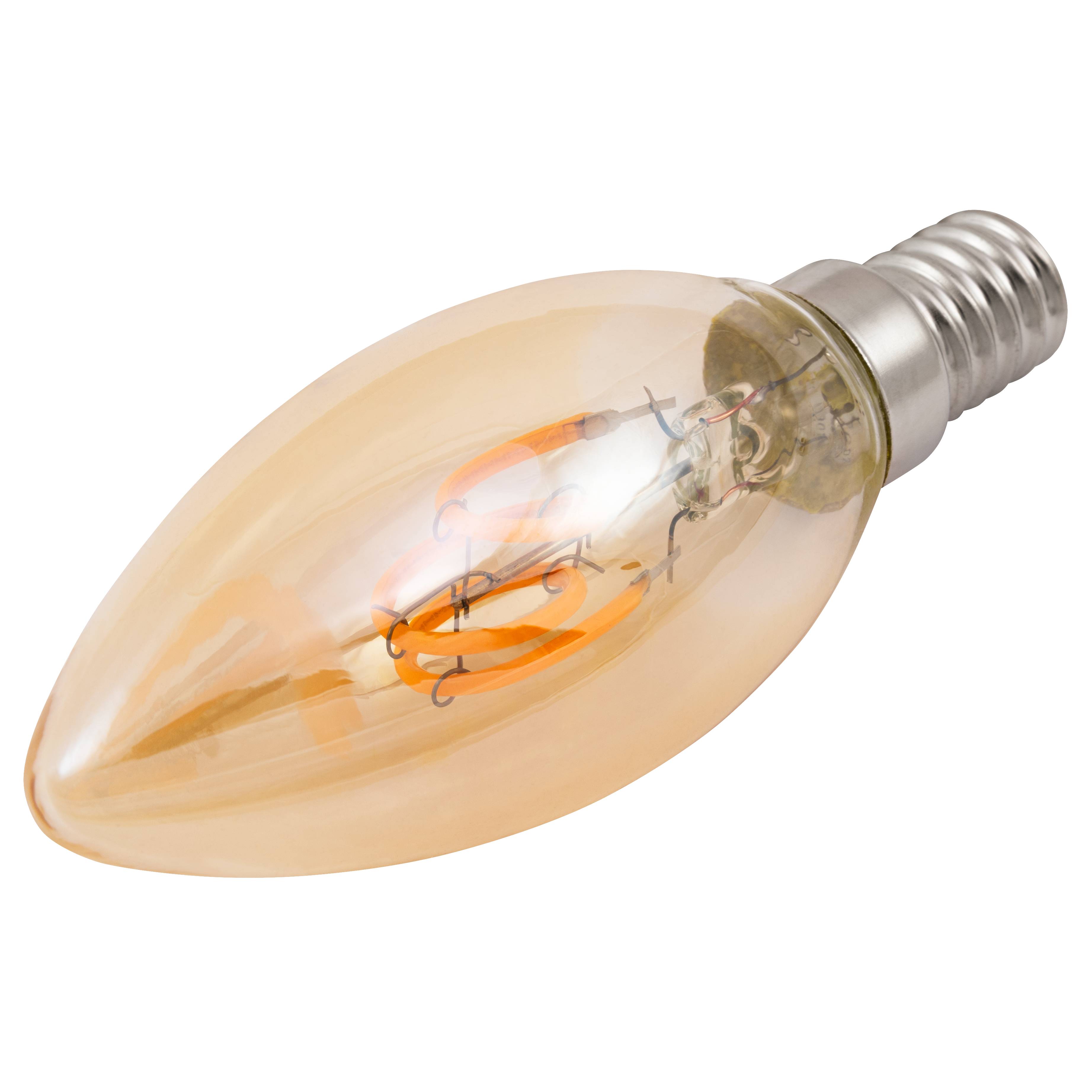 LED Filament Kerzenlampe McShine "Retro" E14, 1W, 90lm, warmweiß, goldenes Glas