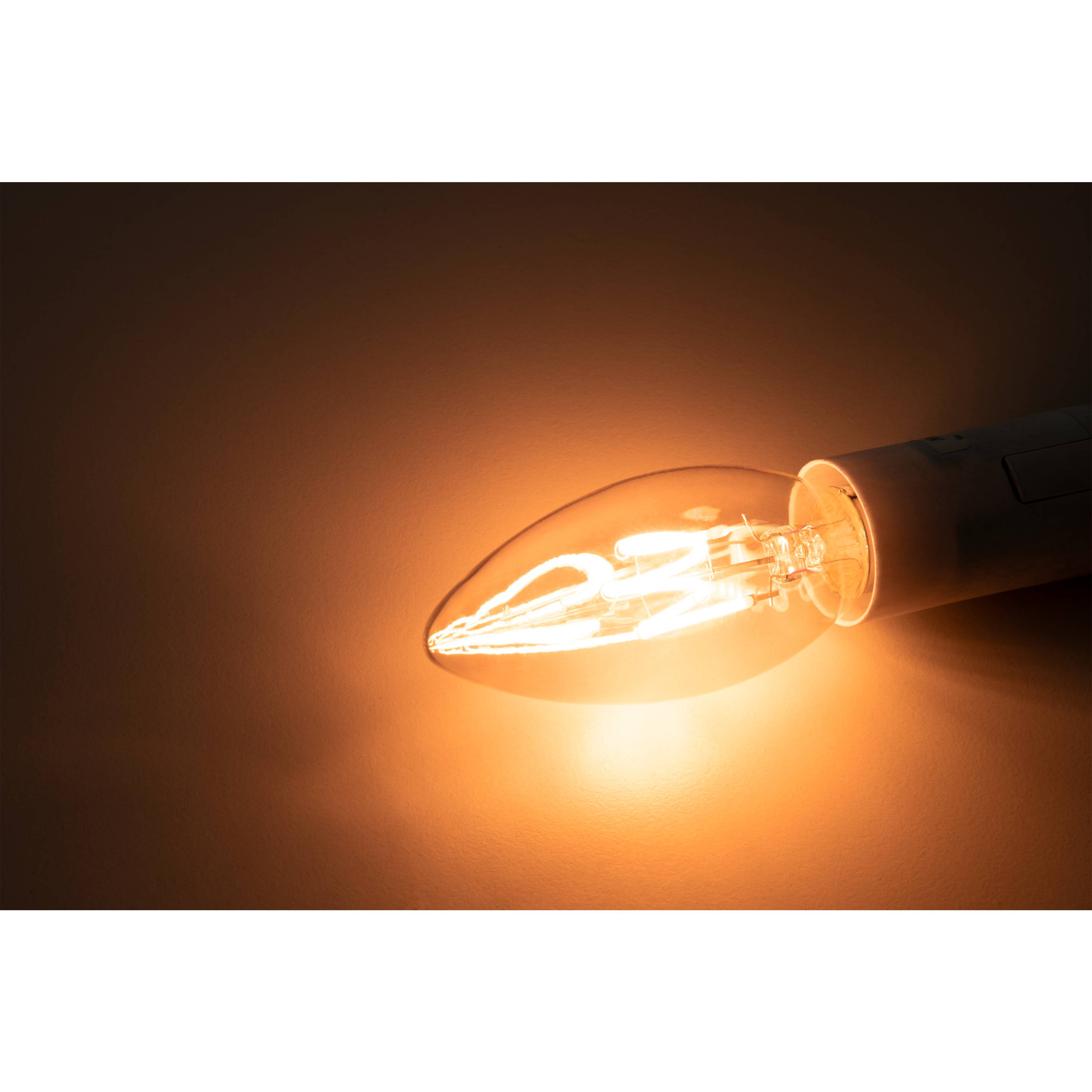 LED Filament Kerzenlampe McShine "Retro" E14, 1W, 90lm, warmweiß, goldenes Glas
