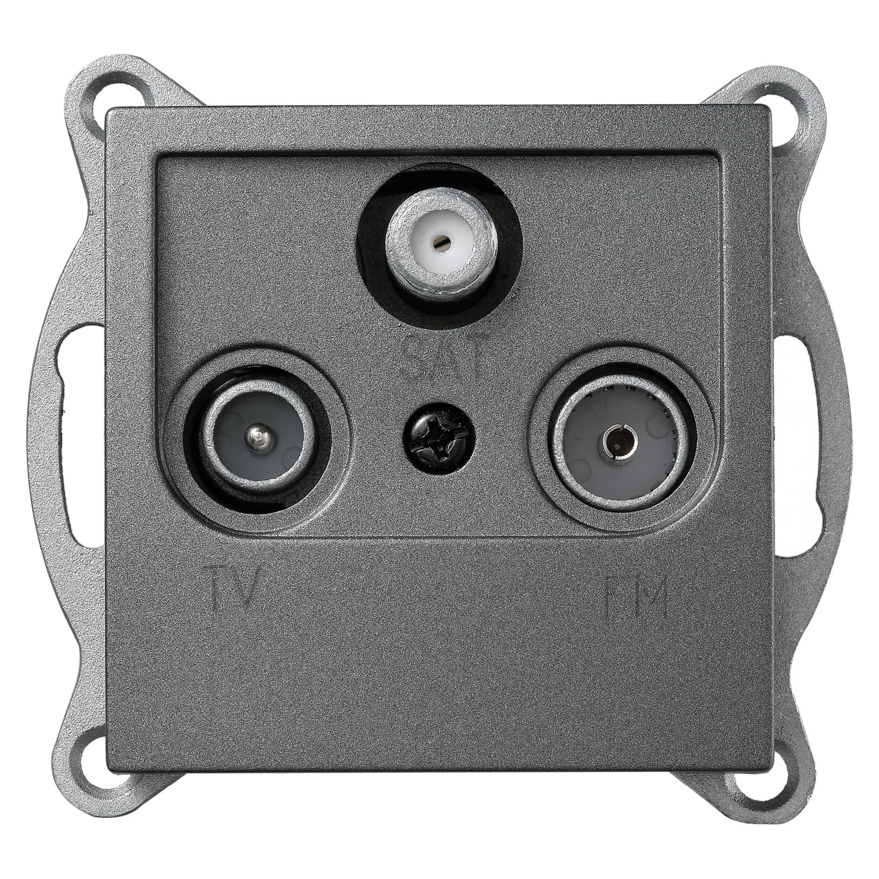 Antennendose McPower "Flair" für TV, Radio und Sat, UP, anthrazit