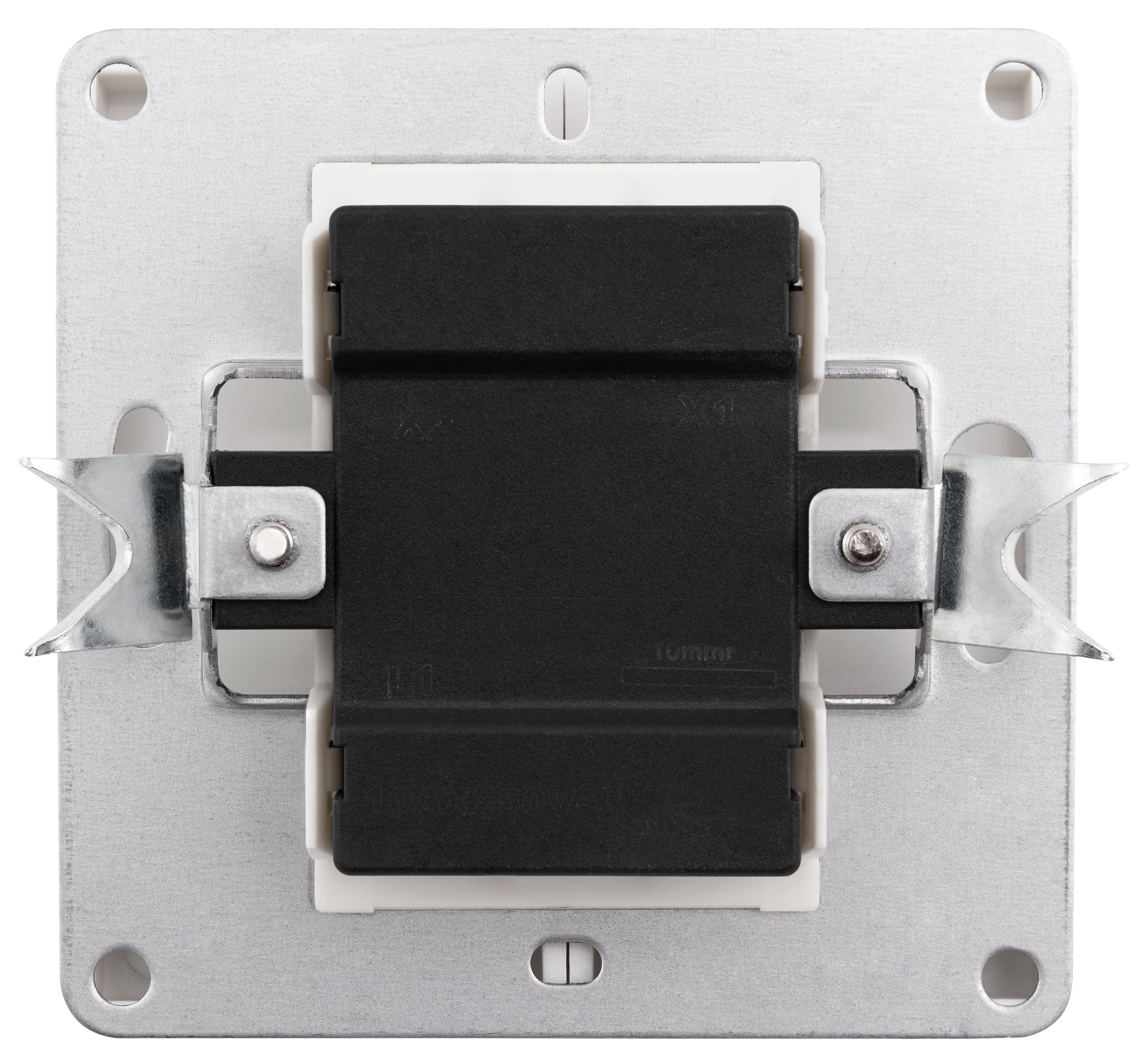 Serien-Schalter McPower "Shallow" 2-fach, 250V~/10A, UP, Steckanschluss, weiß