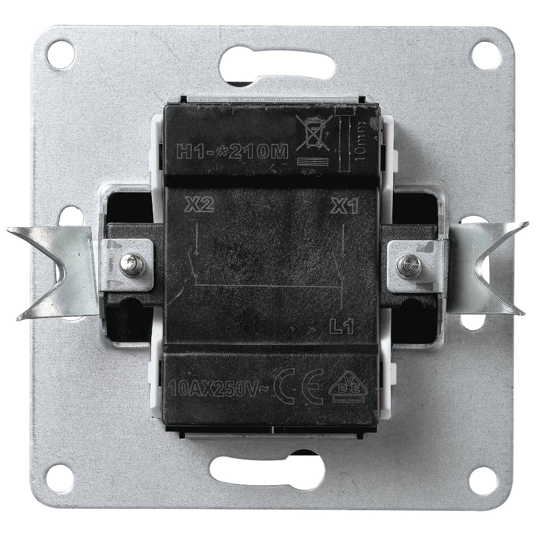 Serien-Schalter McPower "Flair", 2-fach, 250V~/10A, UP, anthrazit