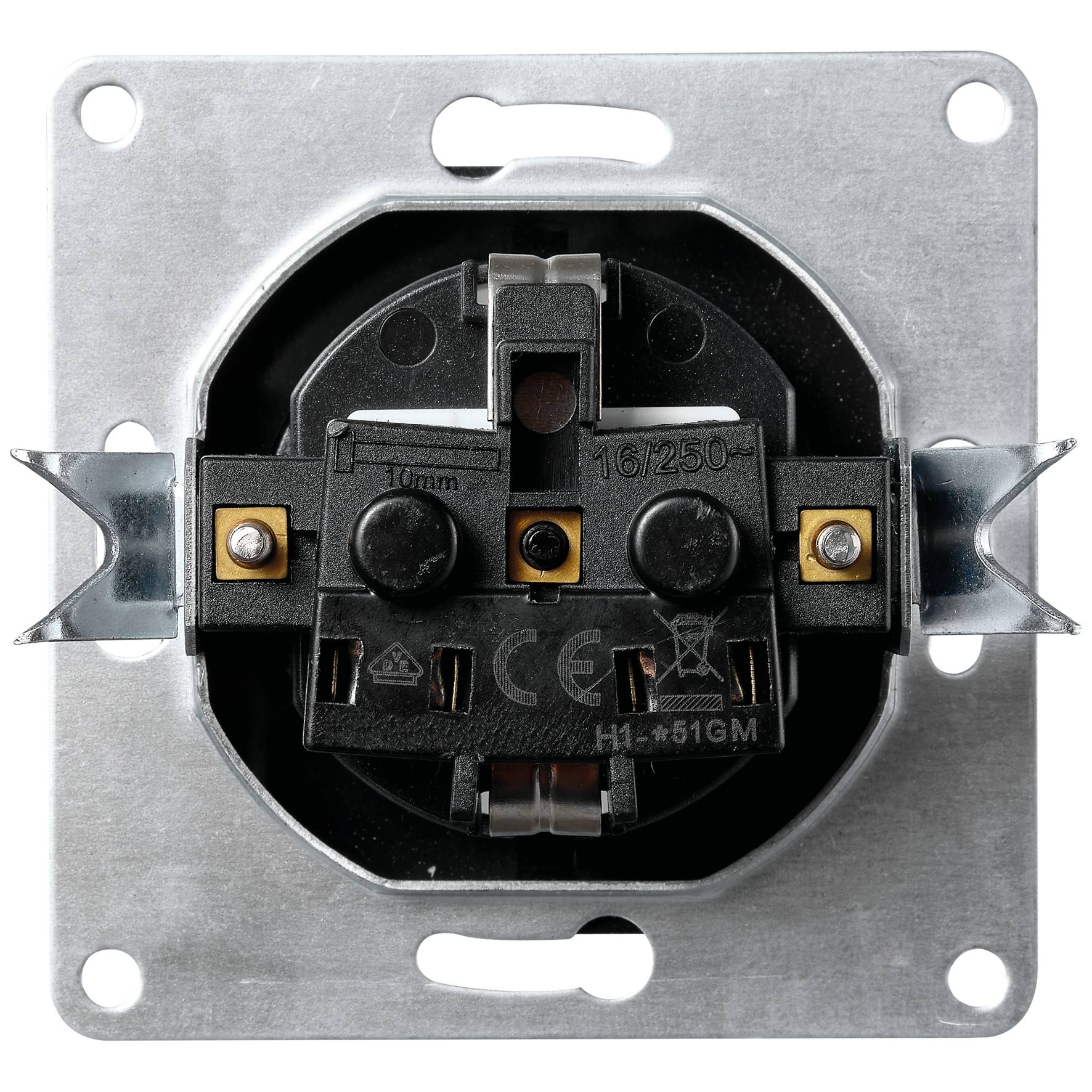 Schutzkontakt-Steckdose McPower "Flair" 250V~/16A, UP, Einsteckschutz, anthrazit