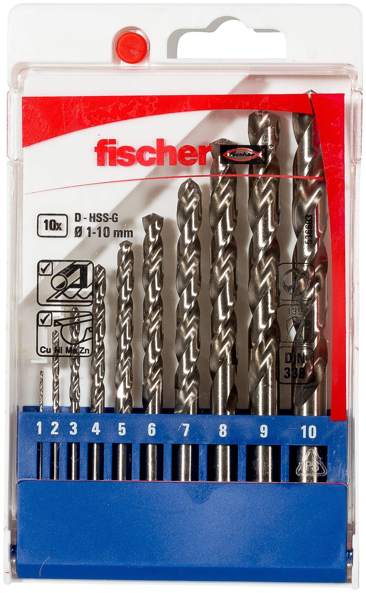 Metallbohrer-Satz HSS-G 1-10mm 10-teilig