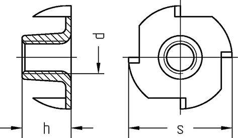 Einschlagmuttern zn M12 x 14 x 27