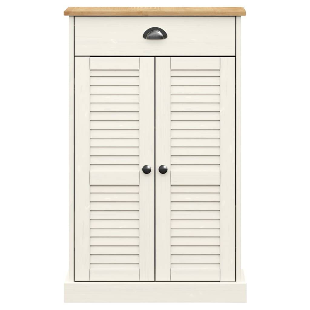 vidaXL Schuhschrank VIGO Weiß 60x35x96 cm Massivholz Kiefer