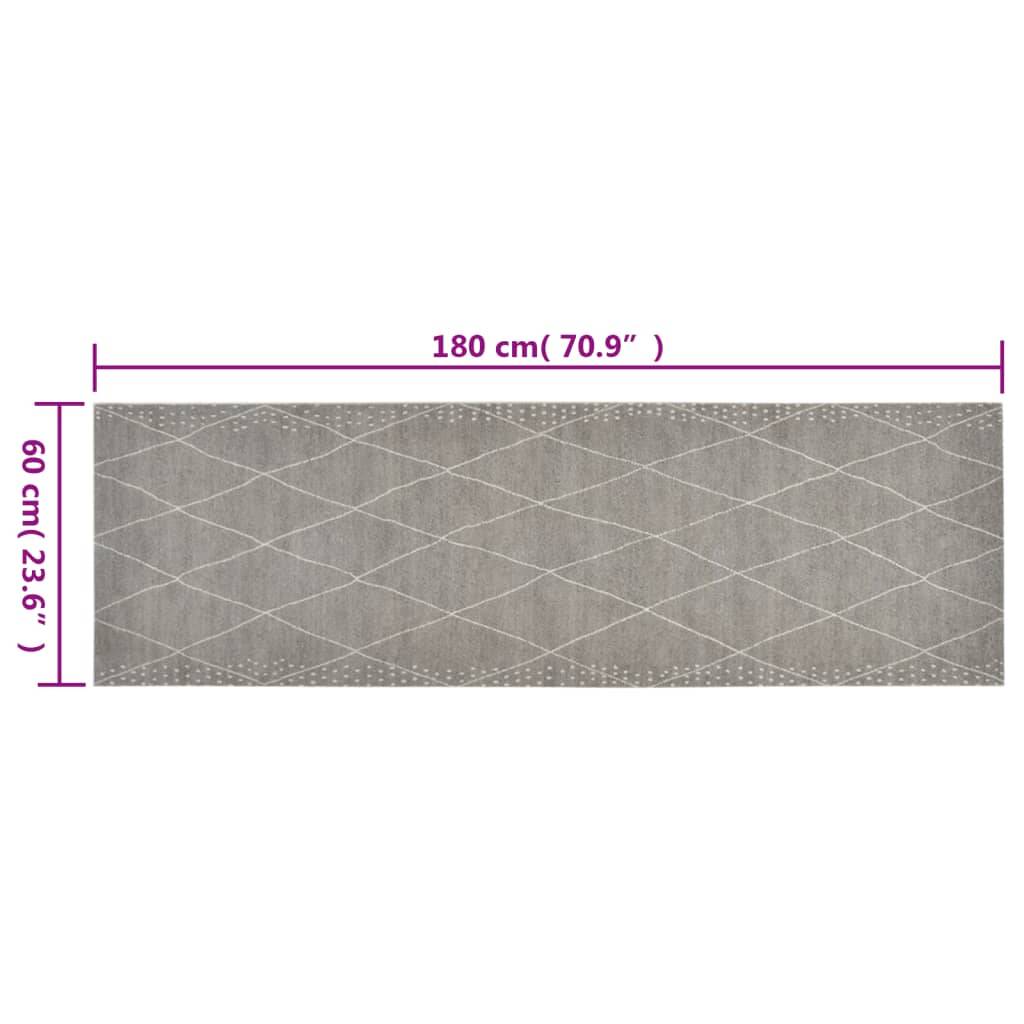 vidaXL Küchenteppich Waschbar Raute 60x180 cm Samt