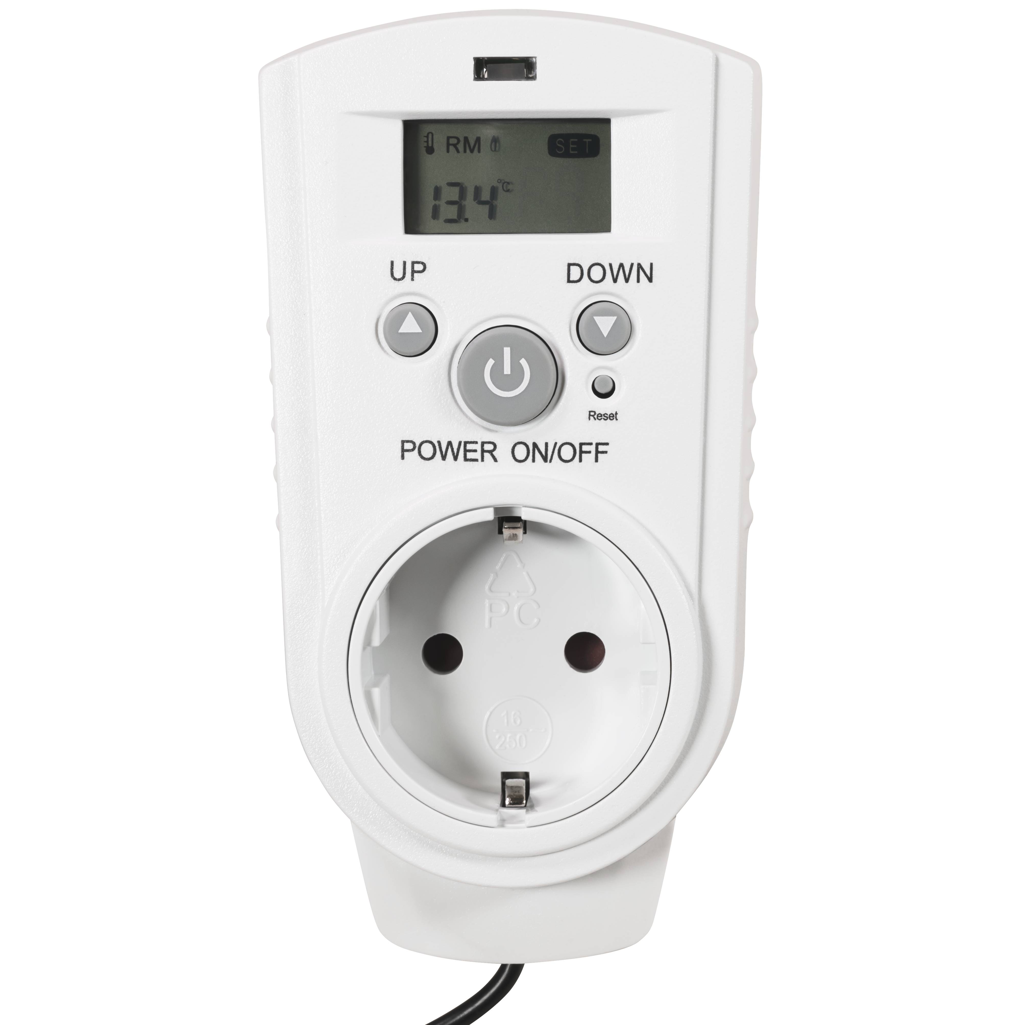 Steckdosen-Thermostat McPower "TCU-540" 5-30°C, Display, Kabel + Außenfühler