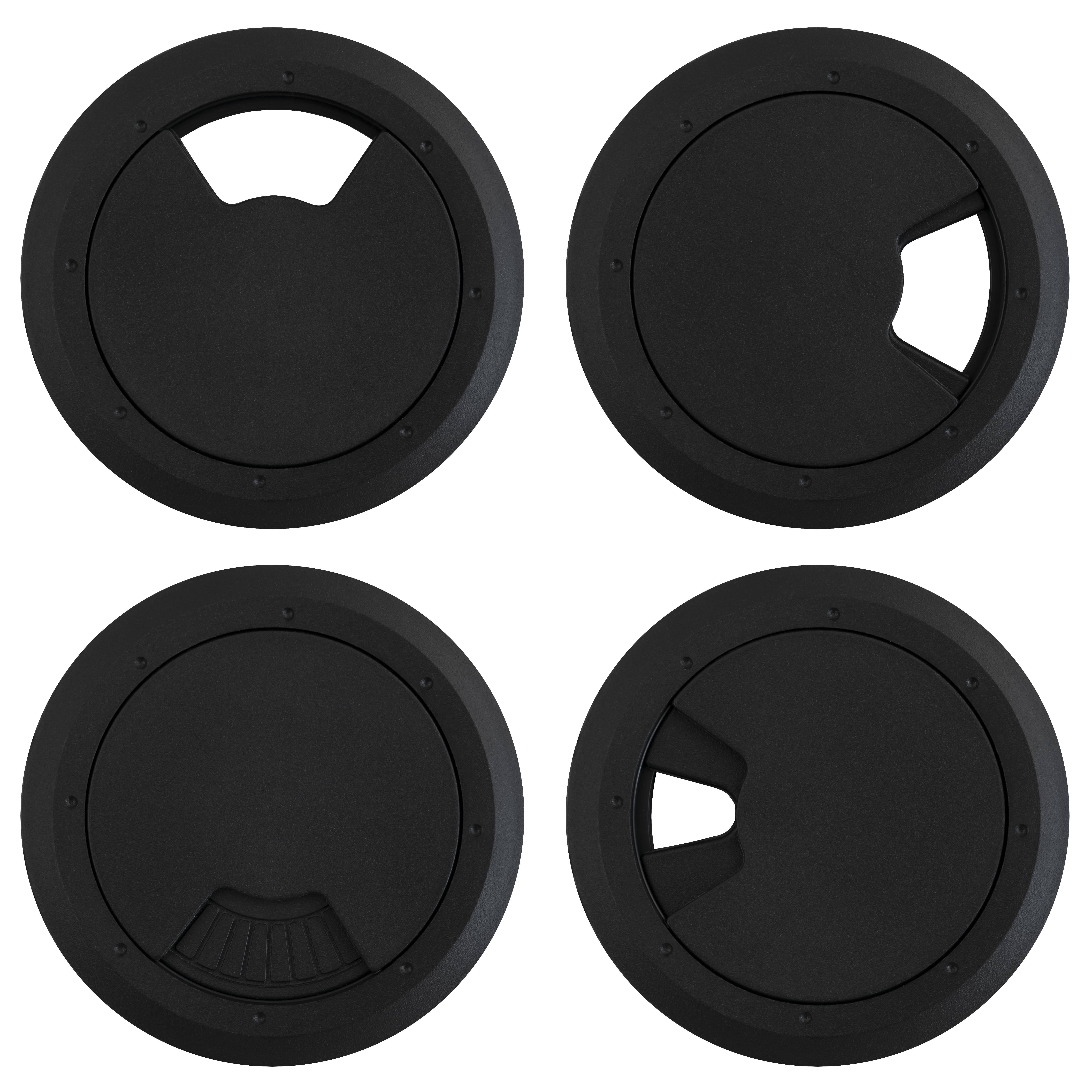 Kabeldurchführung McPower "WB-01" aus Kunststoff, schwarz, Ø76mm