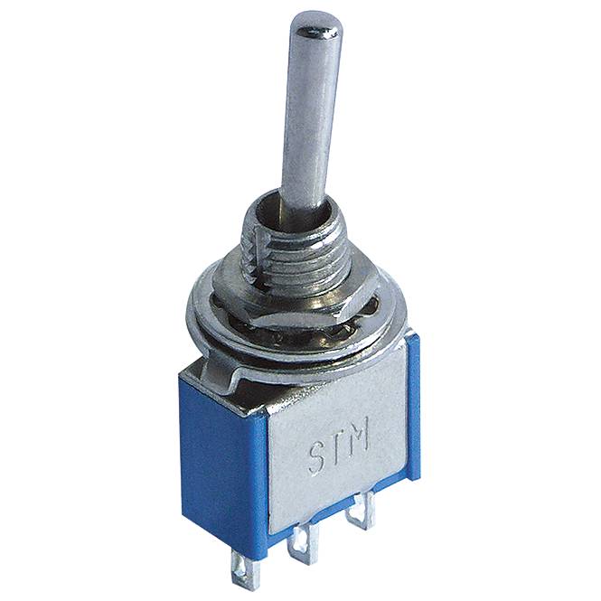 Miniatur-Kippschalter McPower, 125V/6A, 3-polig, 3 Stellungen: EIN/AUS/EIN