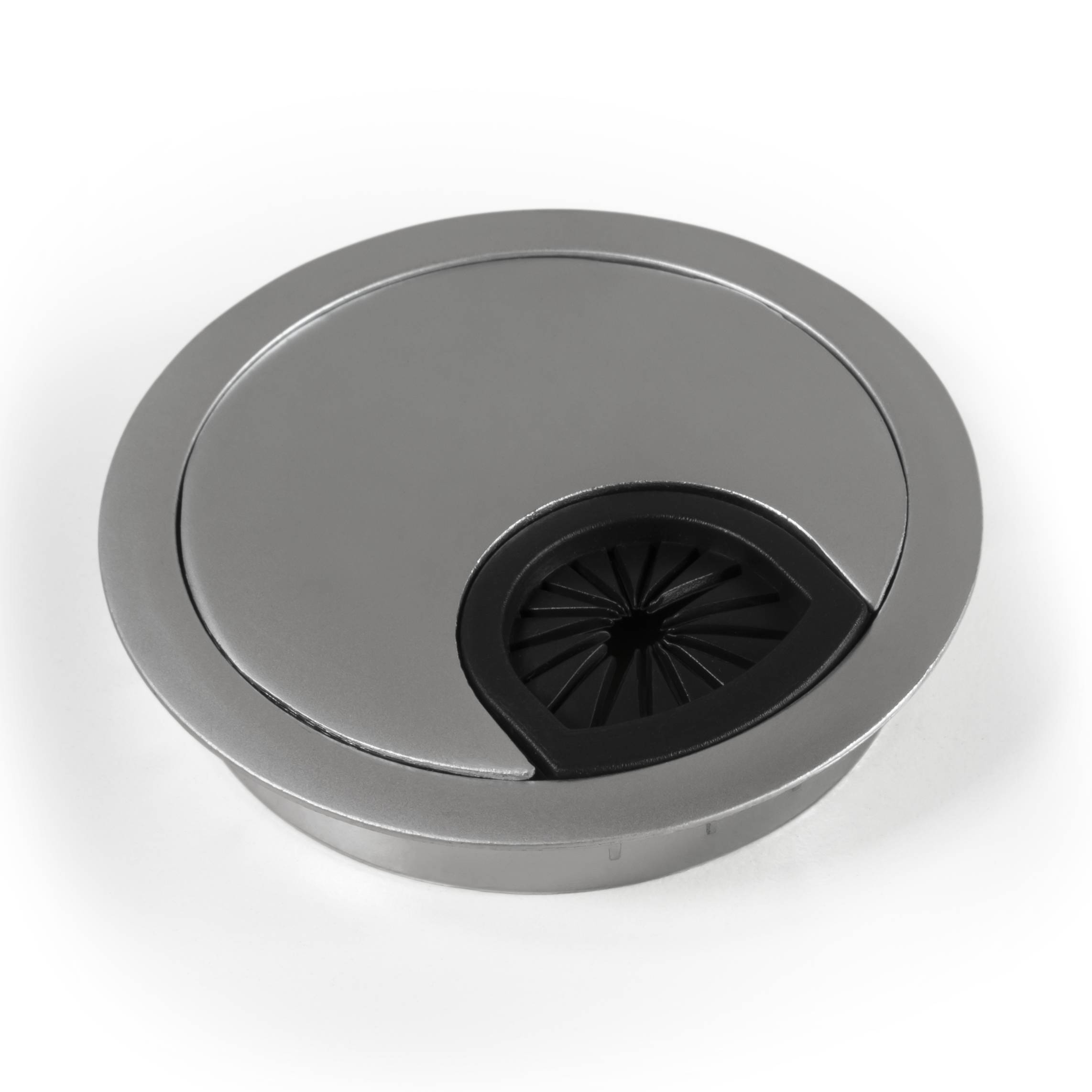 Kabeldurchführung McPower "WB-02" aus Metall, chromfarben, Ø70mm