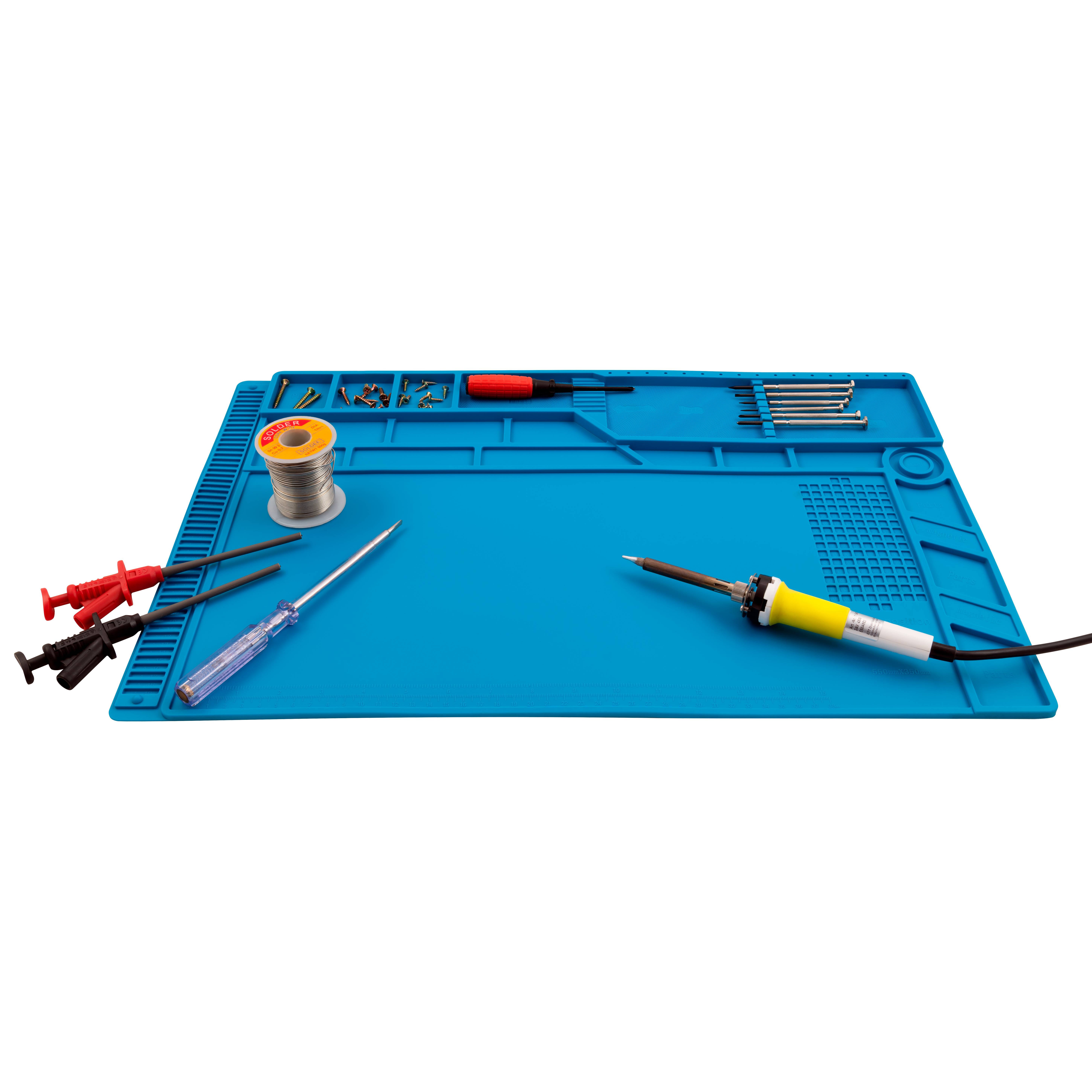 MCPOWER Silikon-Lötmatte LM-18, 35x55 cm, blau