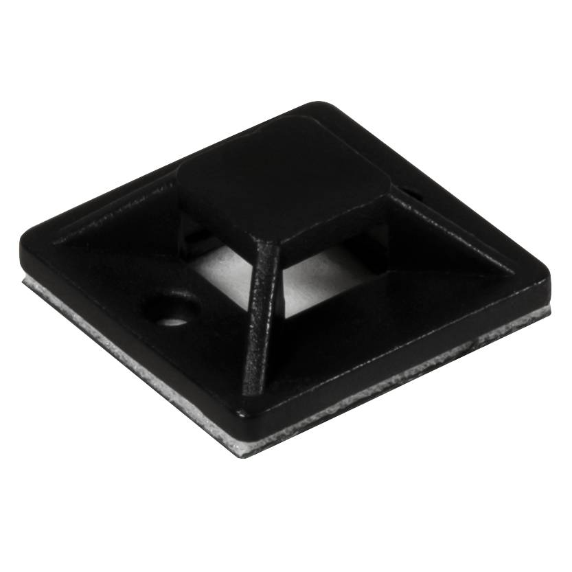 Kabelsockel McPower für Kabelbinder 20x20mm, schwarz, selbstklebend, 10er-Pack