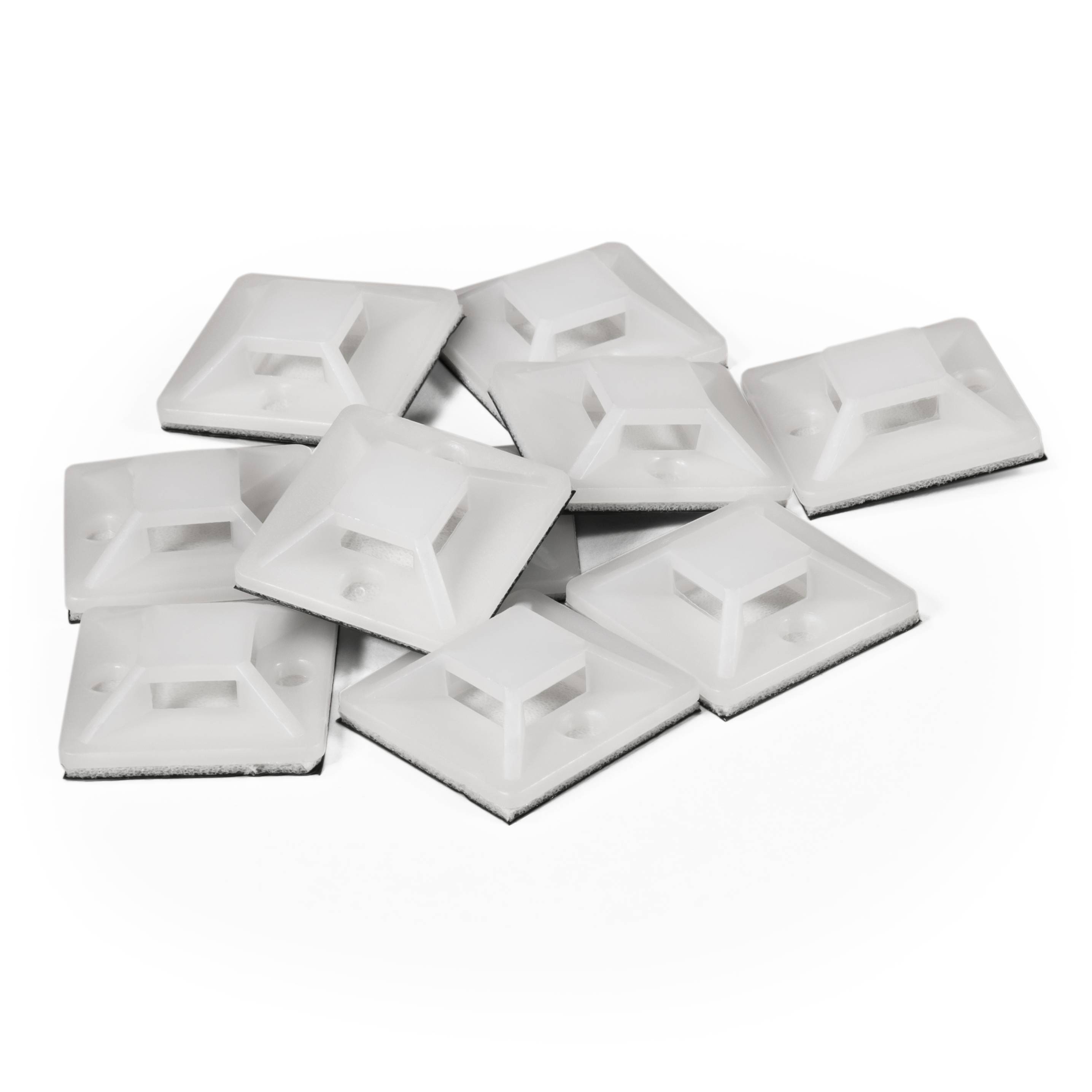 Kabelsockel McPower für Kabelbinder 25x25mm, selbstklebend, 10er-Pack