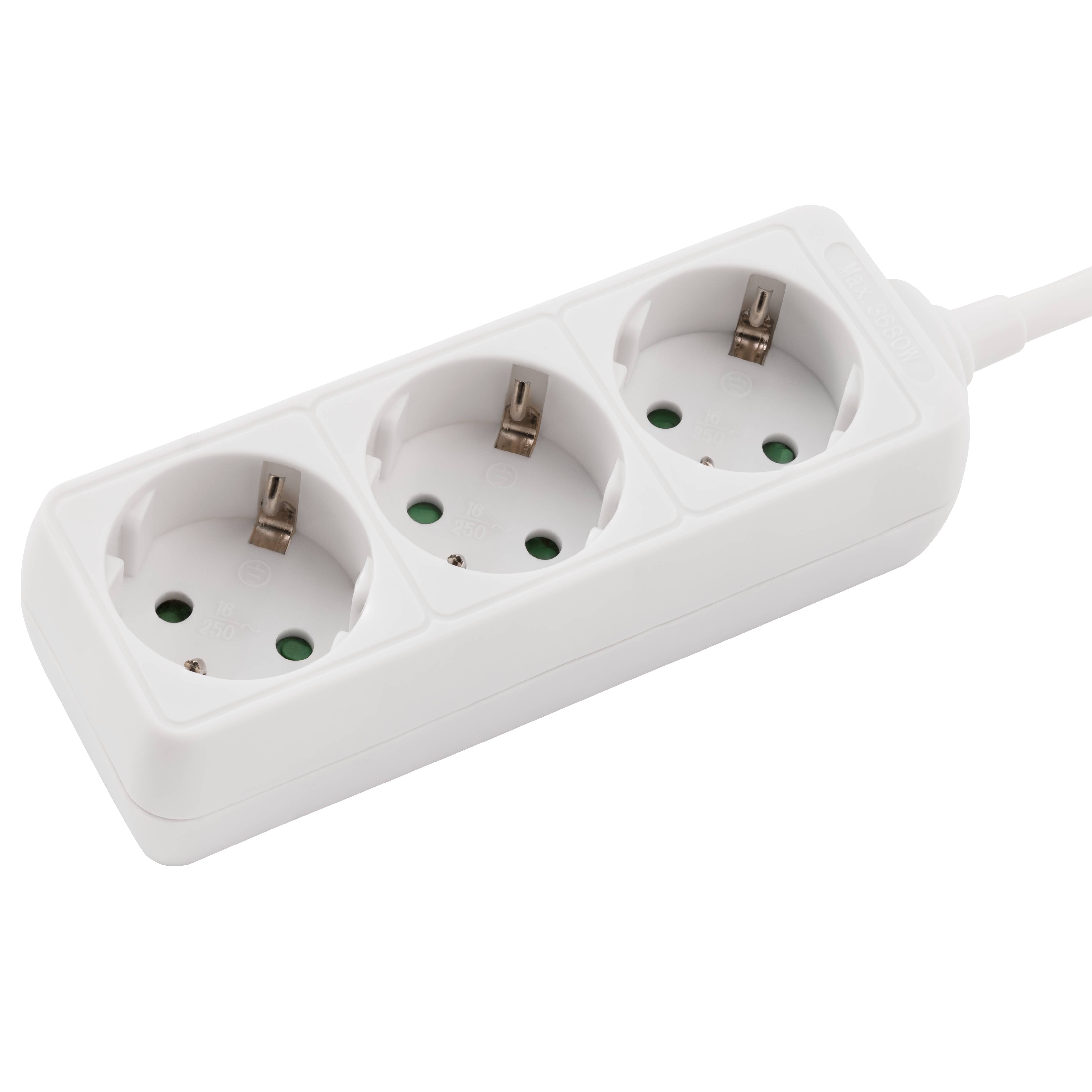 Steckdosenleiste McPower, 3-fach mit Einsteckschutz, 1,5m Zuleitung