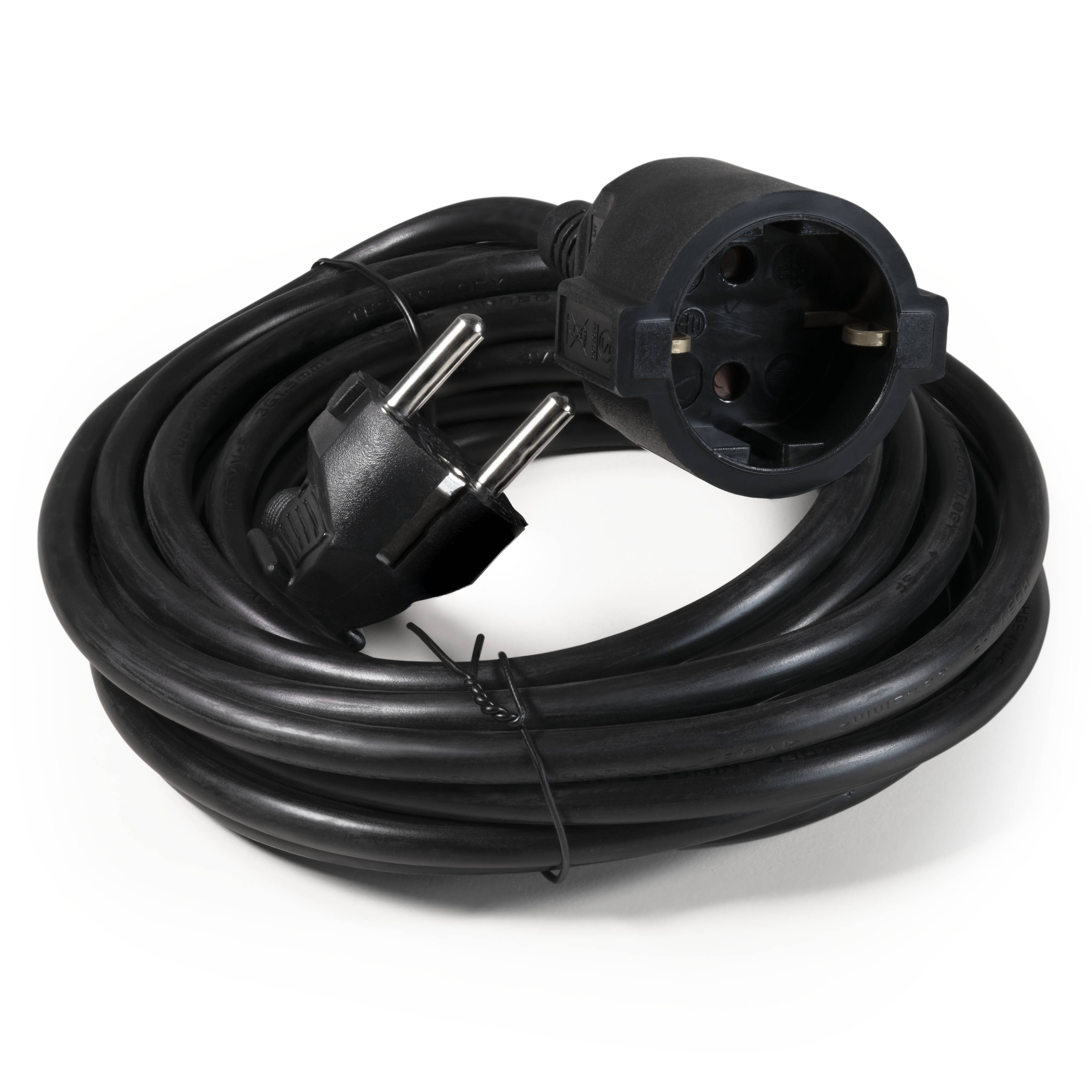 Netzkabel Schutzkontakt-Verlängerung McPower, 5m, 1,5mm², schwarz