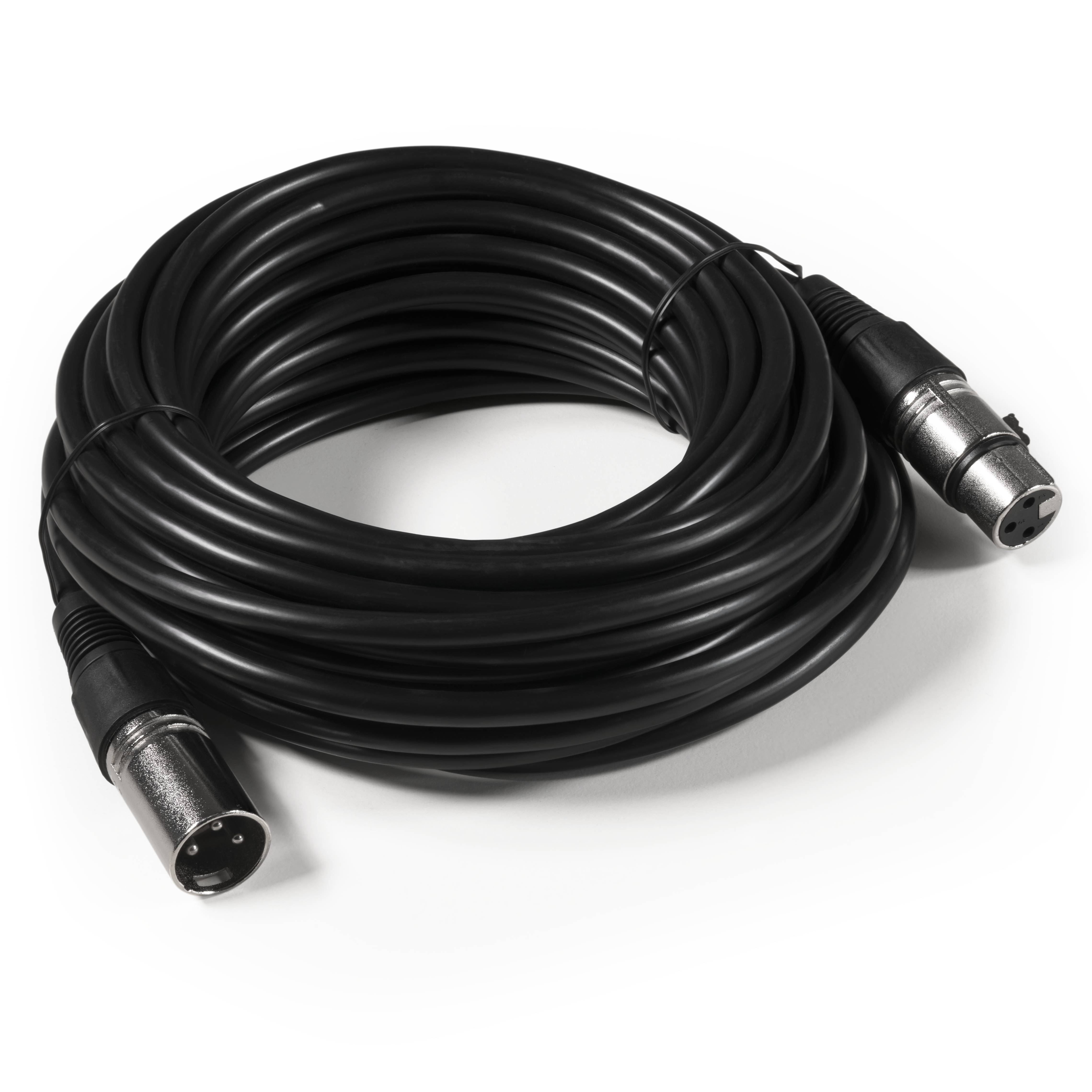 XLR-Verbindungskabel, 3-Pin Stecker - 3-Pin Kupplung, schwarz, 10m