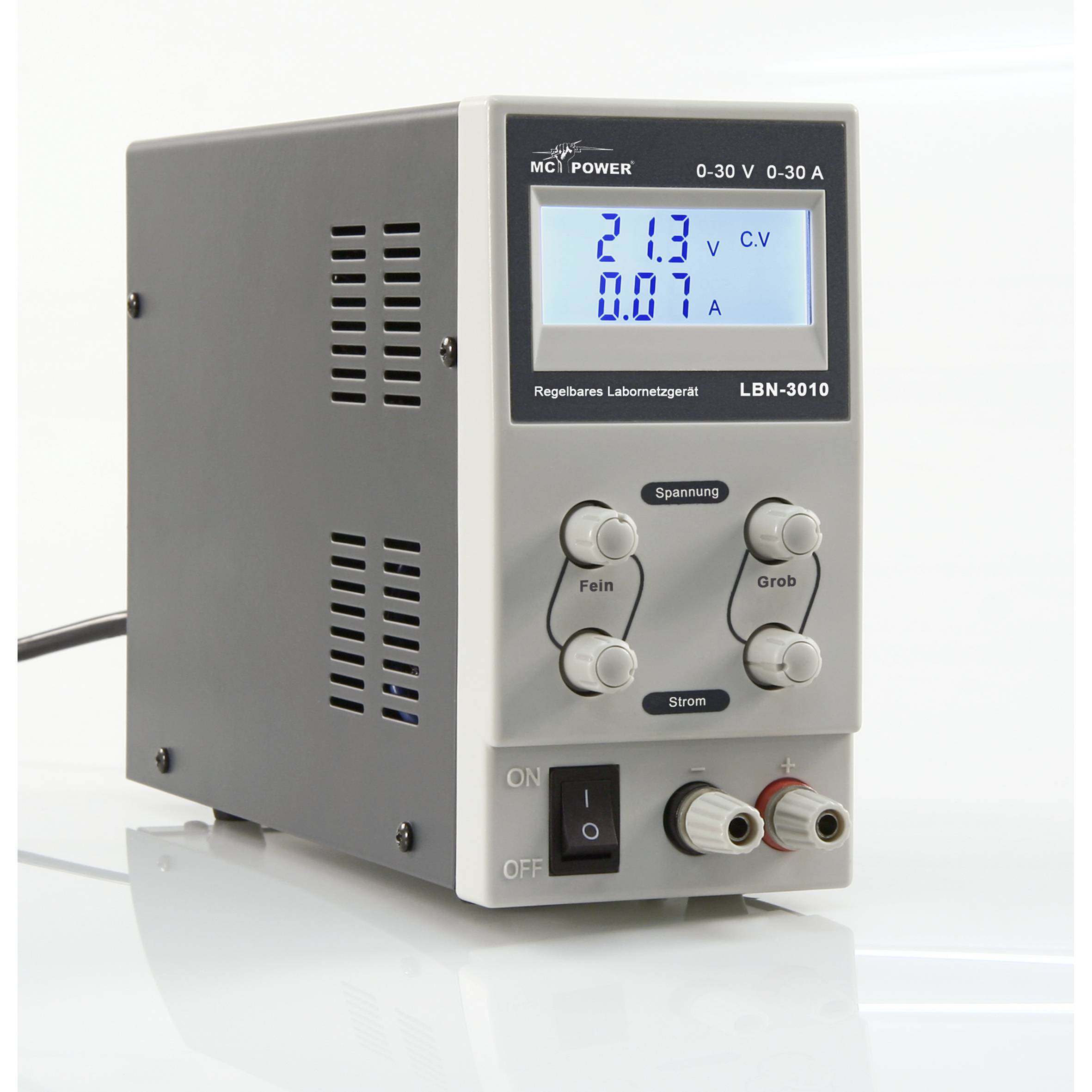 Labornetzgerät McPower "LBN-3010", 0-30V, 0-10A regelbar, LC-Anzeige