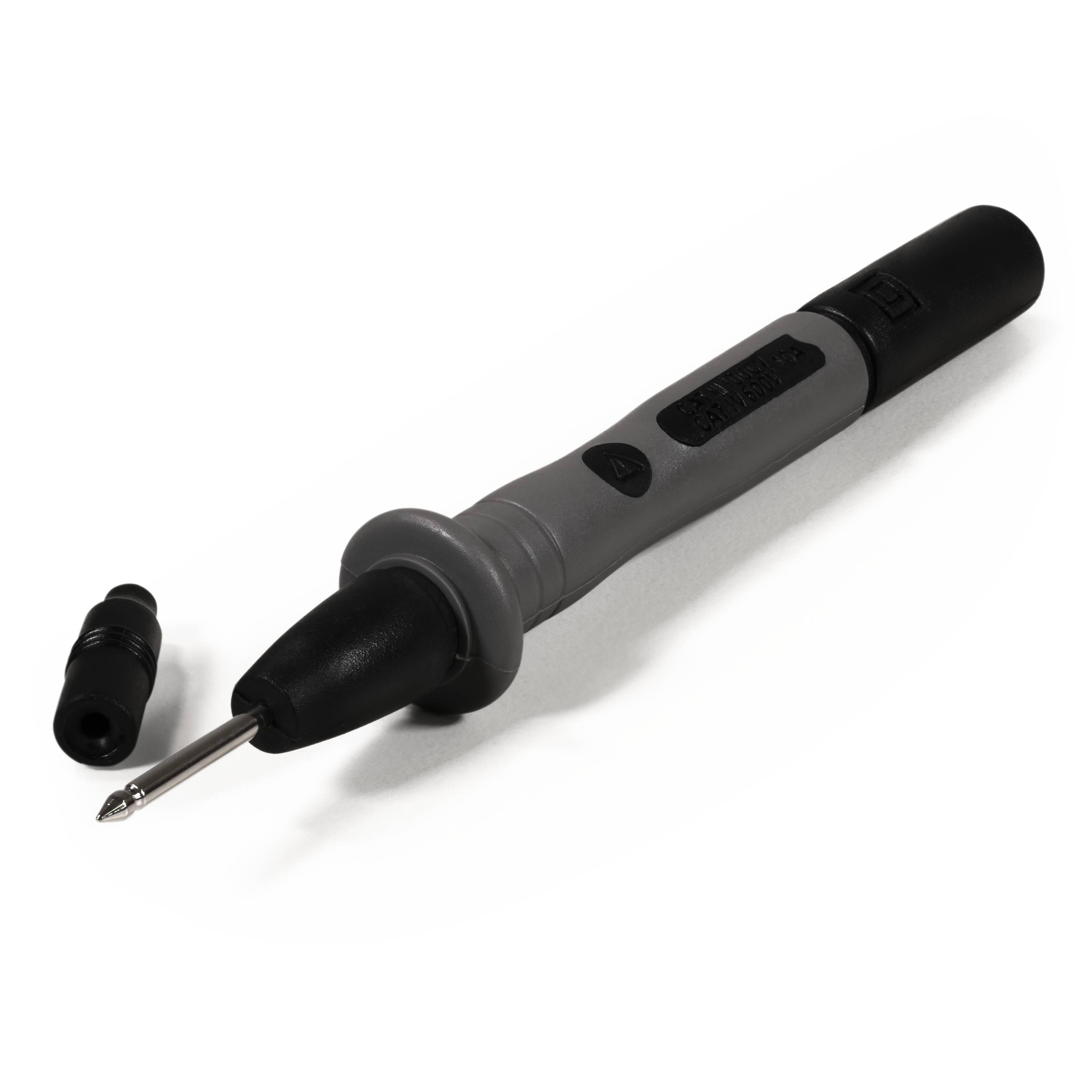McPower Prüfspitze 4mm-Sicherheitskupplung, 2mm Spitze, CAT III, bis 1.000V, 10A, schwarz