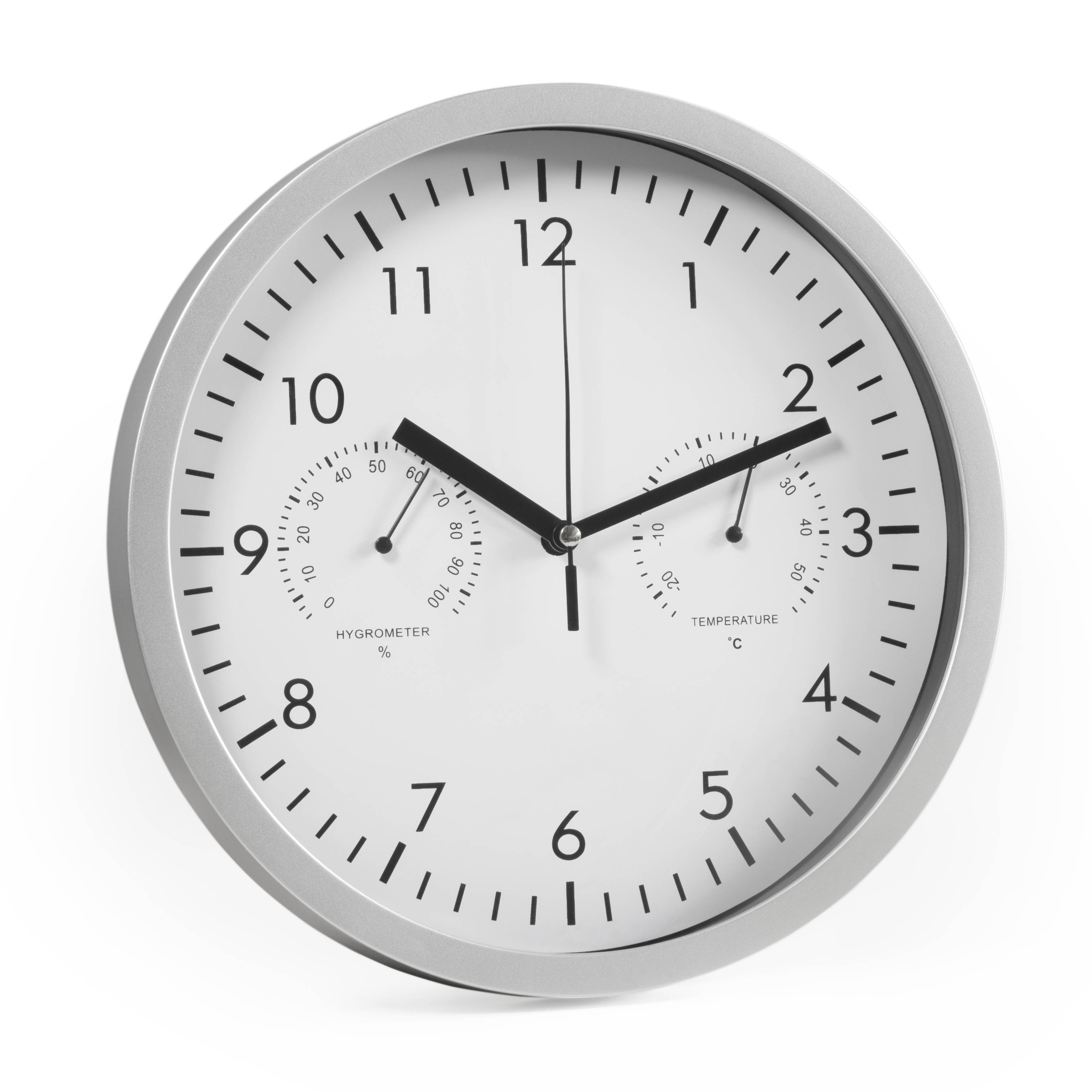 Design-Wanduhr McPower mit Thermo- & Hygrometer, weißes Ziffernblatt, 25cm-Ø