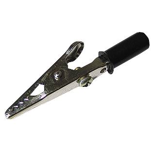 Krokodilklemme McPower, 55mm, schwarz, 1 Griff isoliert