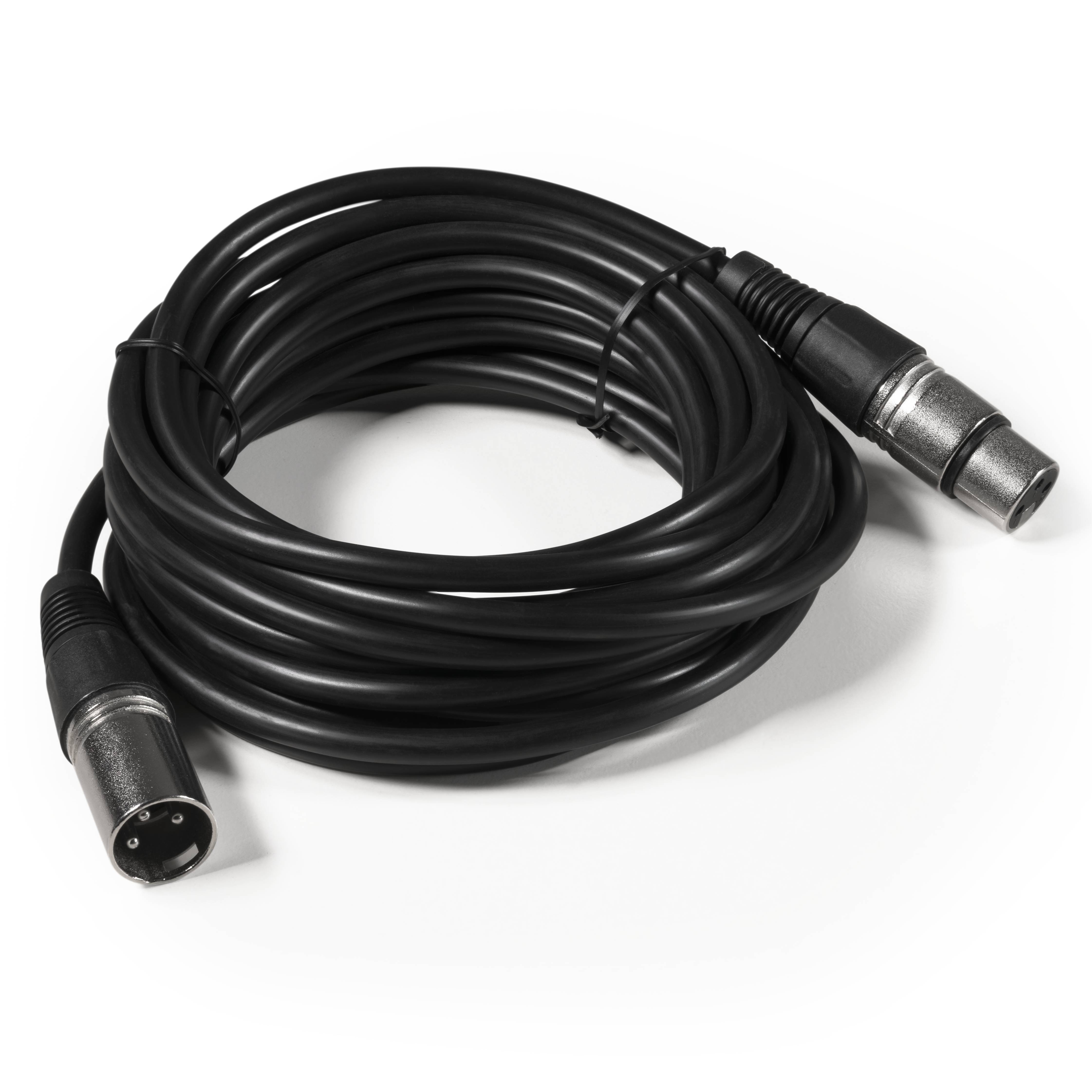 XLR-Verbindungskabel, 3-Pin Stecker - 3-Pin Kupplung, schwarz, 5m