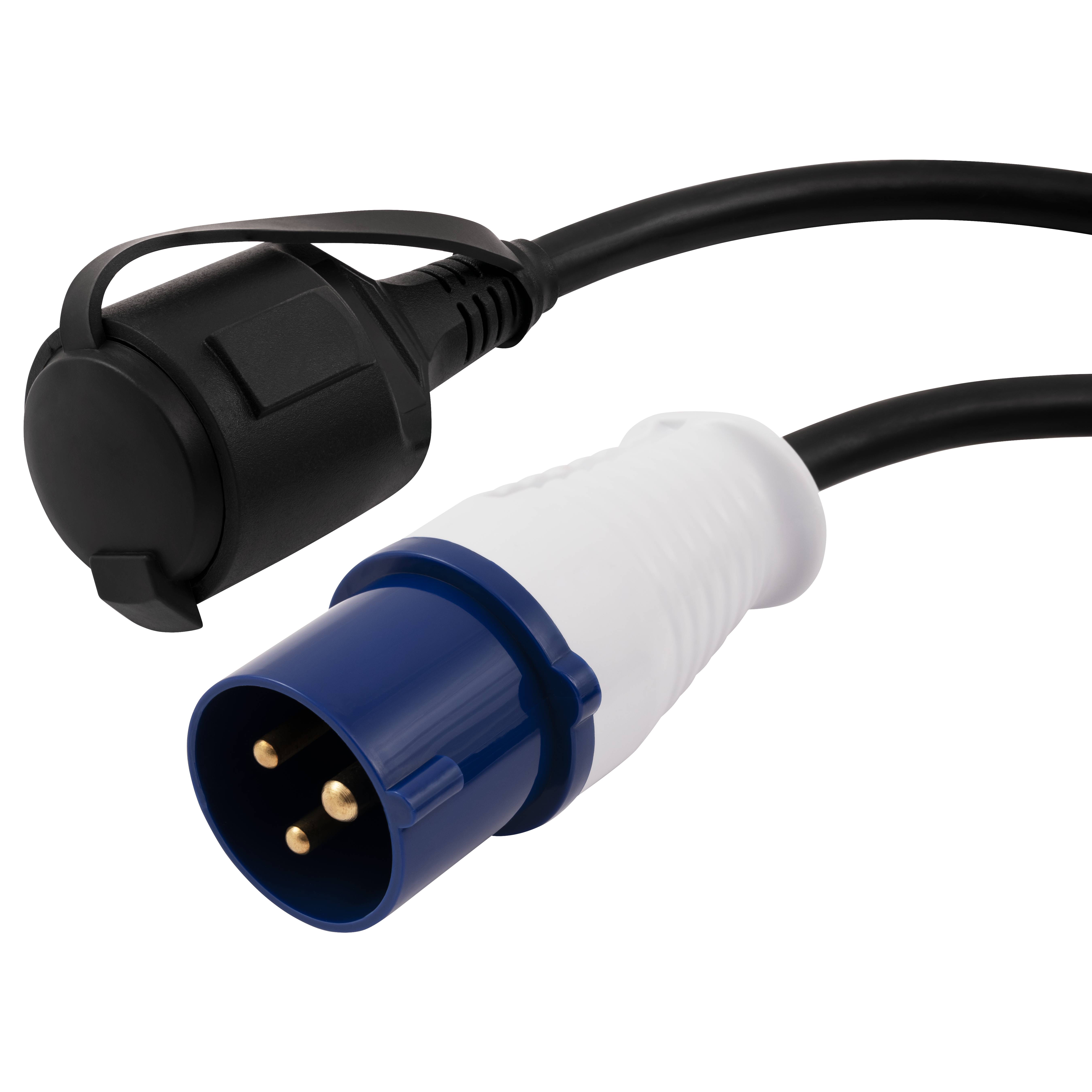 CEE-Stecker auf Schutzkontakt-Kupplung, McPower, 0,35m H07RNG 3G2,5, 230V, IP44