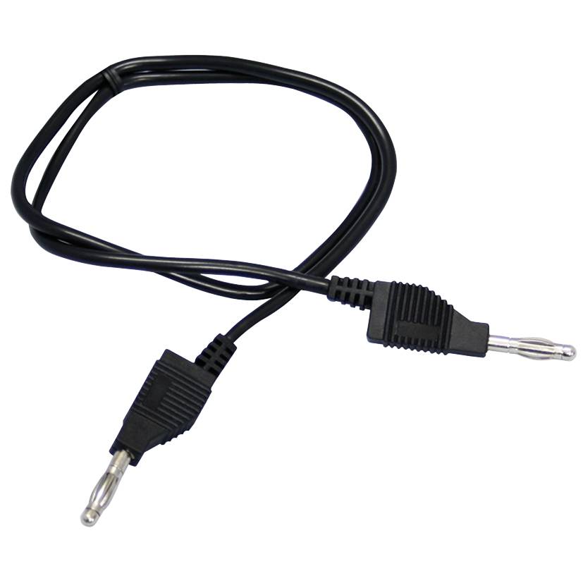 Messleitung, 1mm², PVC, 2x 4mm Bananenstecker, 50cm, schwarz
