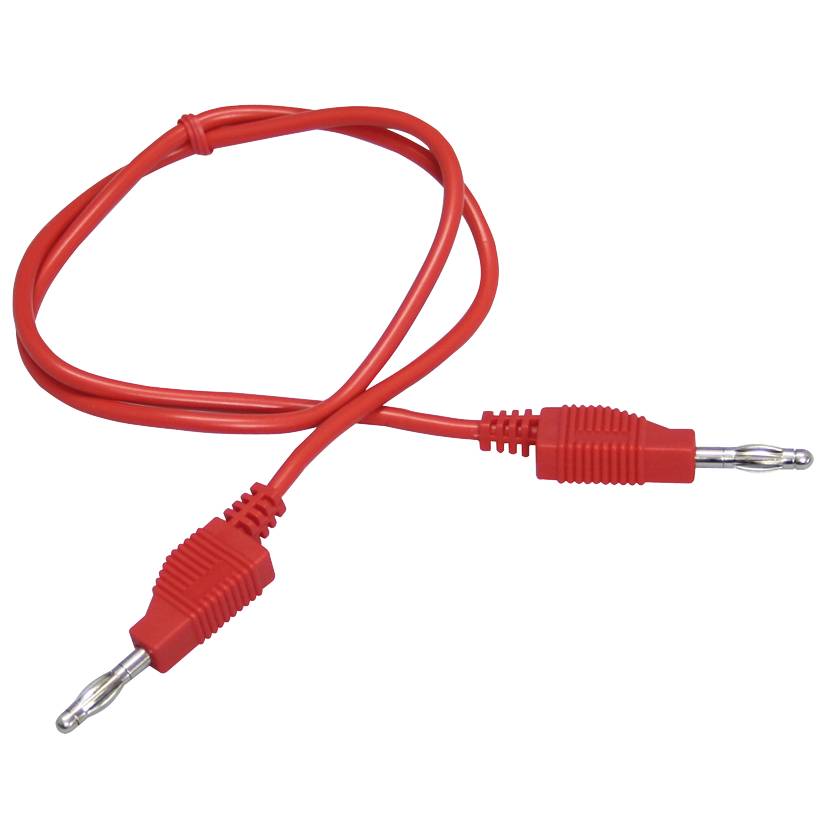 Messleitung, 1mm², PVC, 2x 4mm Bananenstecker, 50cm, rot